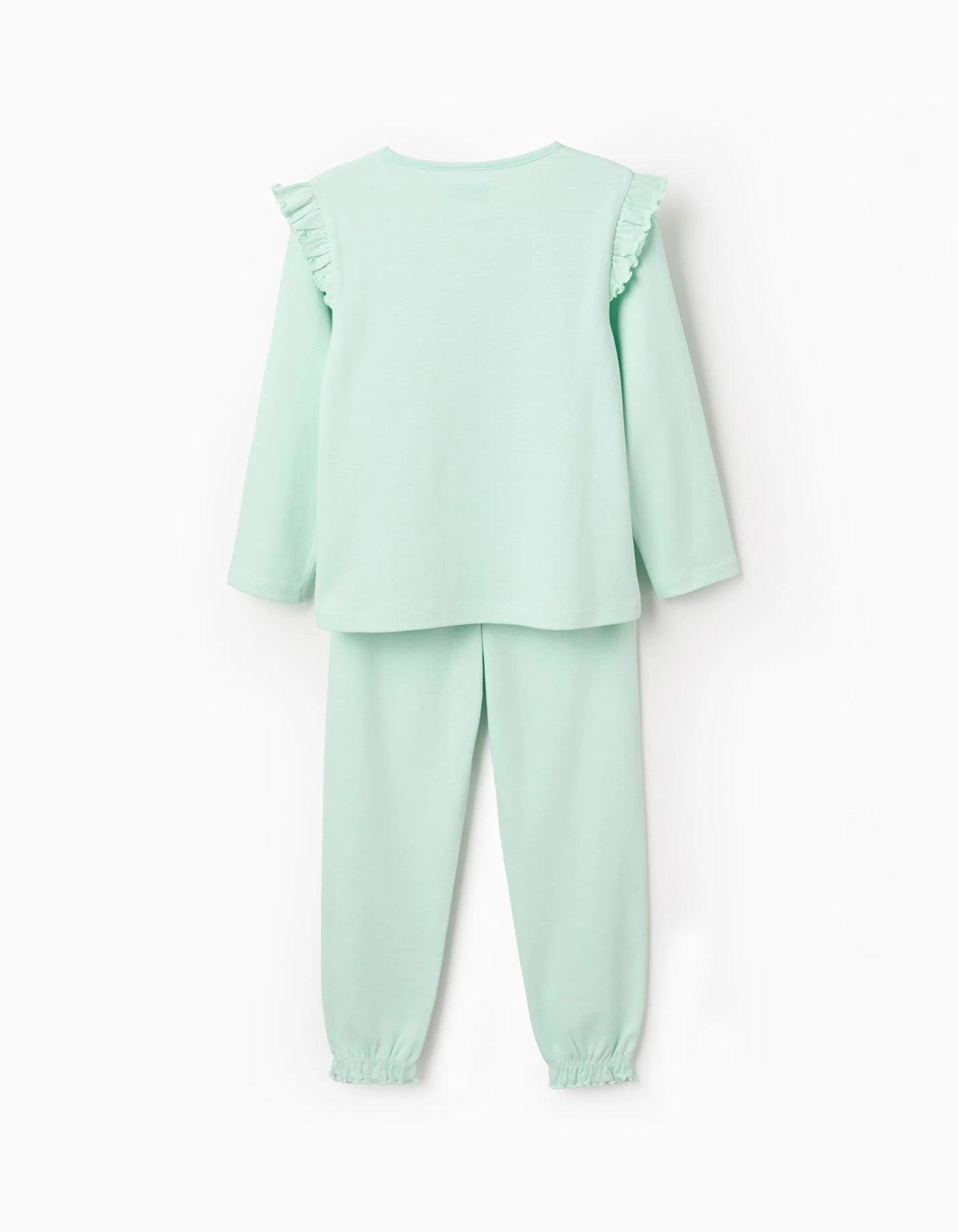 Cotton Pyjama with Ruffles for Girls 'Gabby', Green