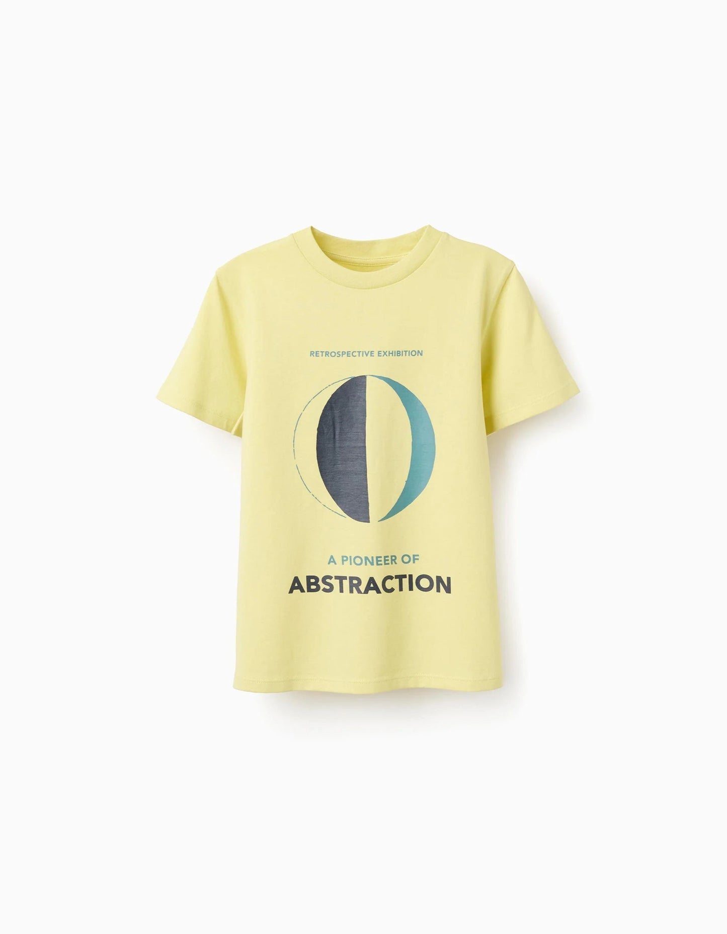 Cotton T-shirt with Front Print for Boys 'Abstraction', Yellow