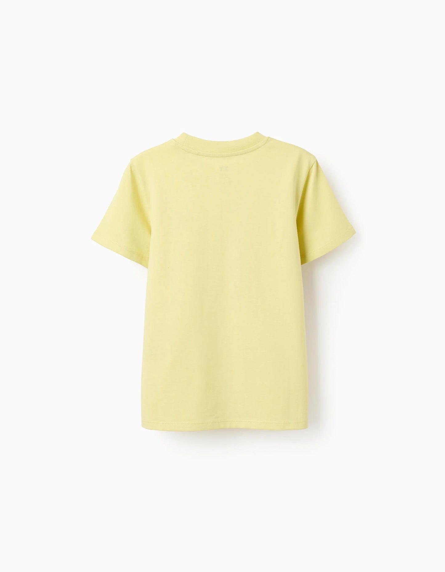 Cotton T-shirt with Front Print for Boys 'Abstraction', Yellow