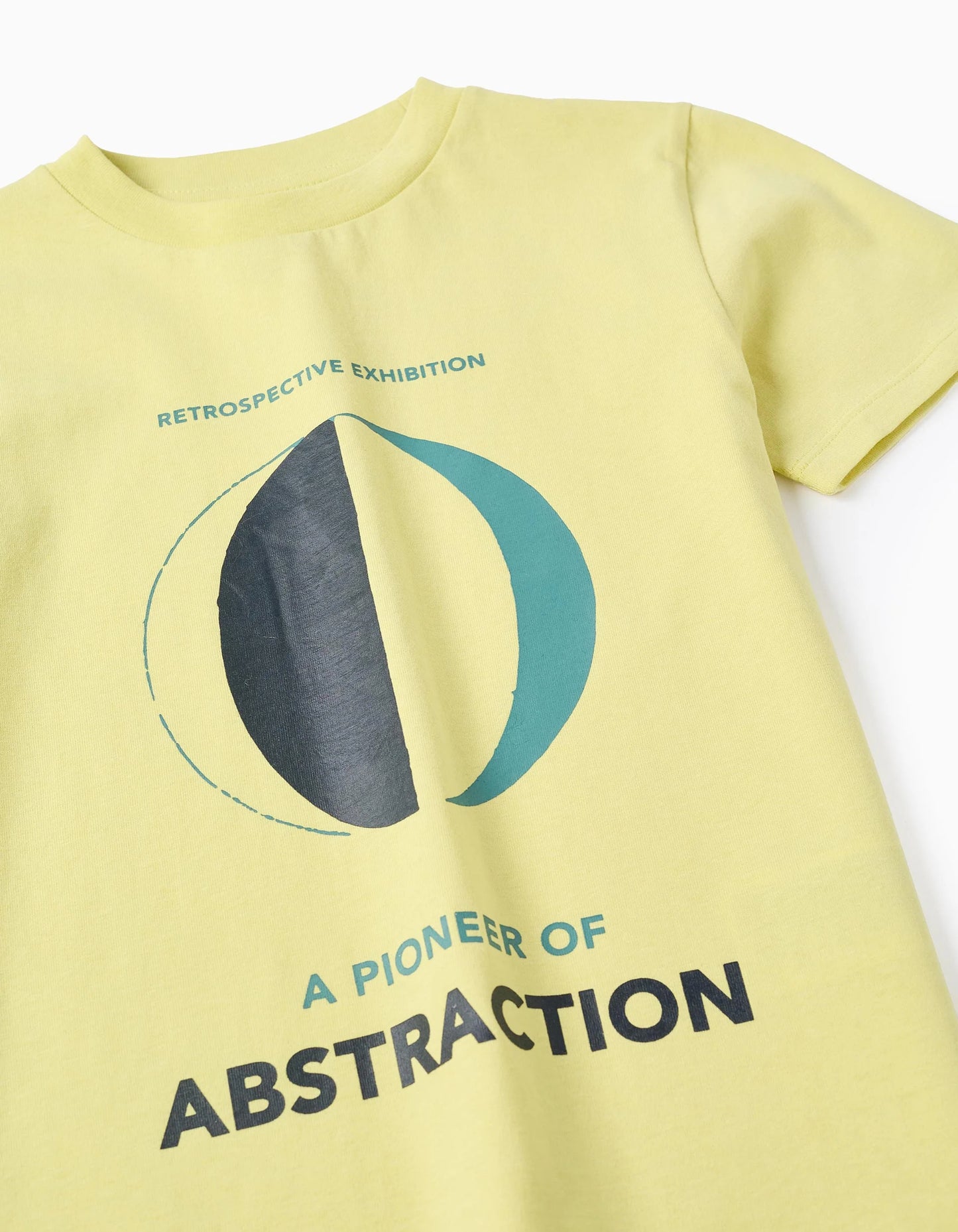 Cotton T-shirt with Front Print for Boys 'Abstraction', Yellow