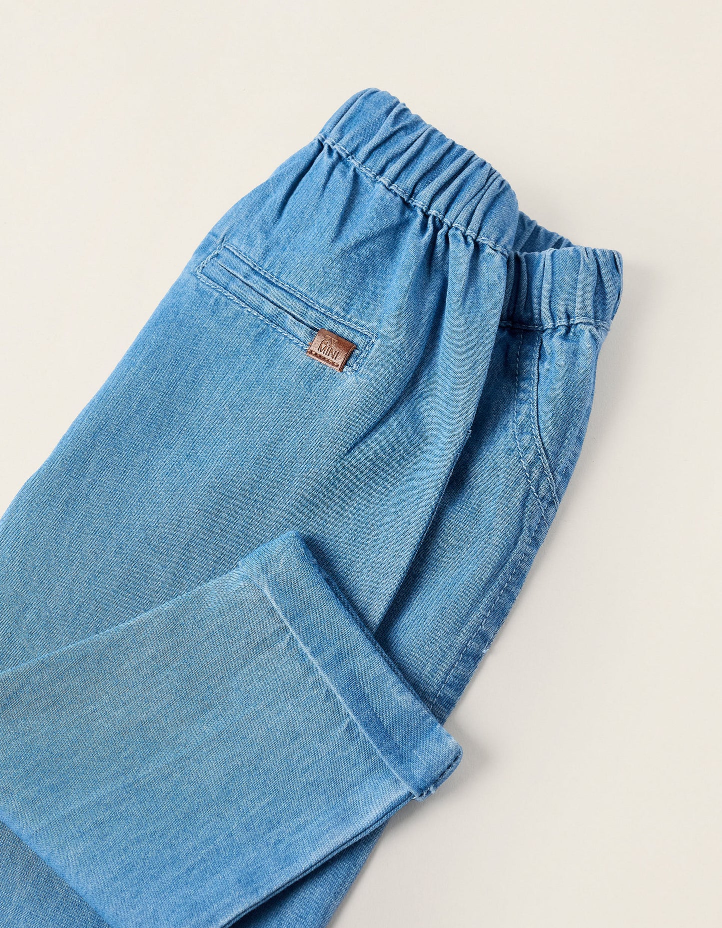 Light Cotton Jeans for Newborns, Blue