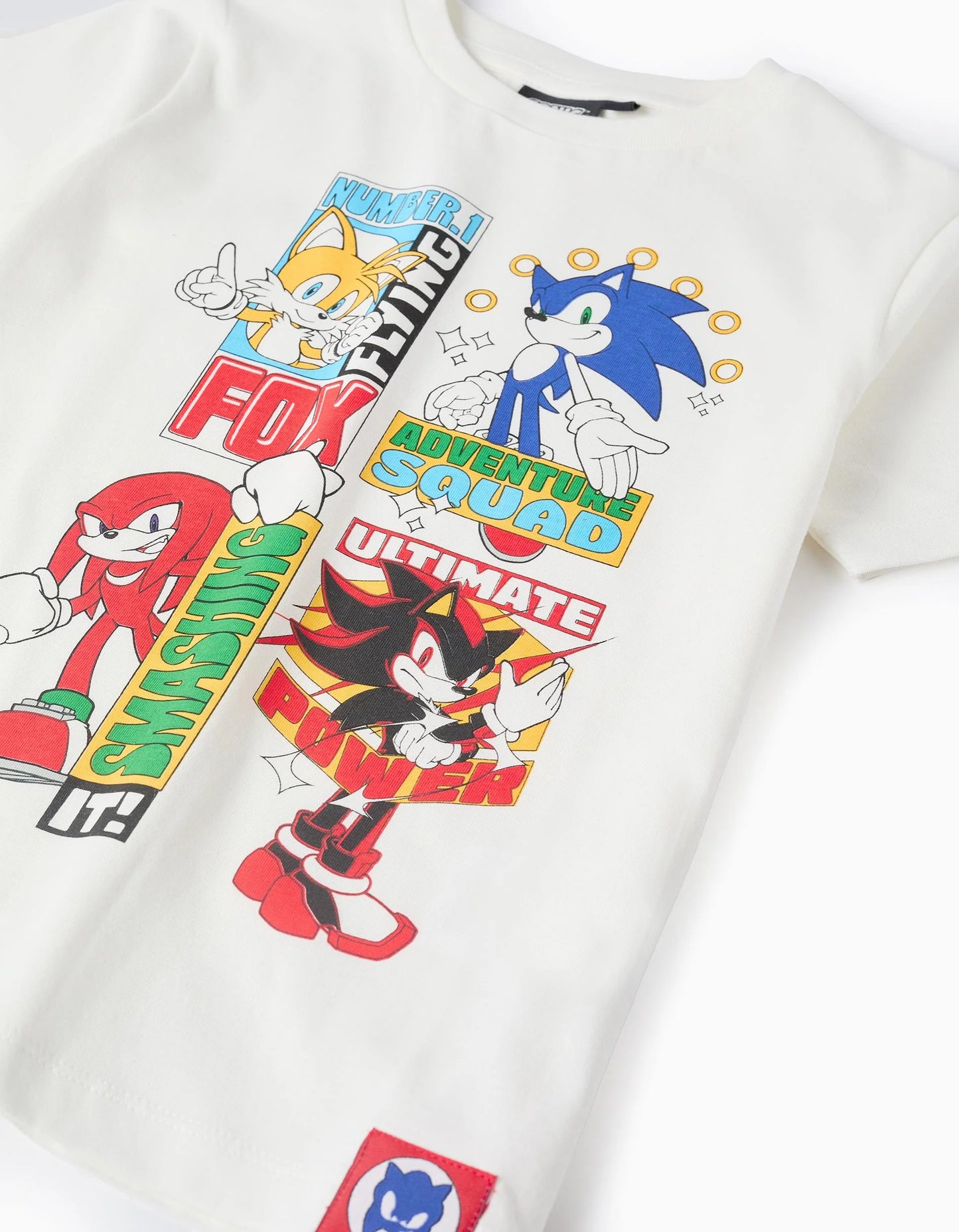 Cotton T-shirt for Boys 'Sonic, Knuckles, Shadow, Tails', White