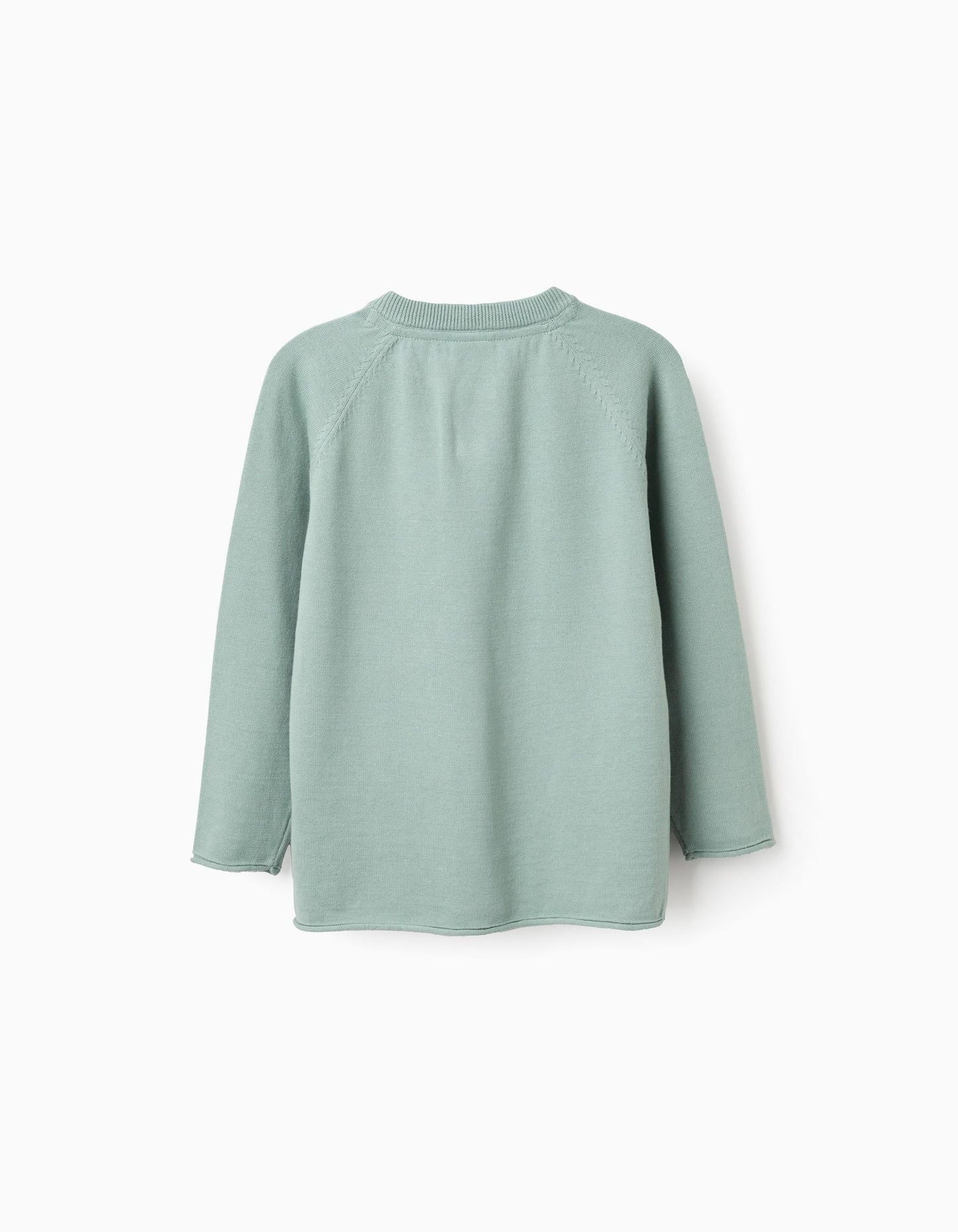 Jumper with Rolled Edges for Boys, Aqua Green