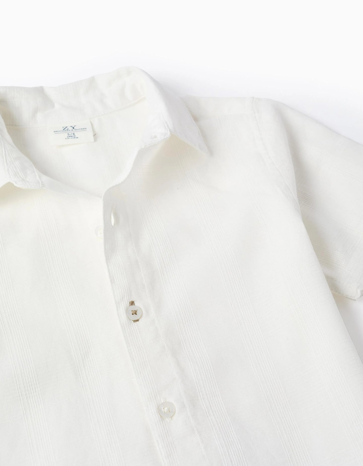 Textured Short Sleeve Shirt for Boys 'B&S', White