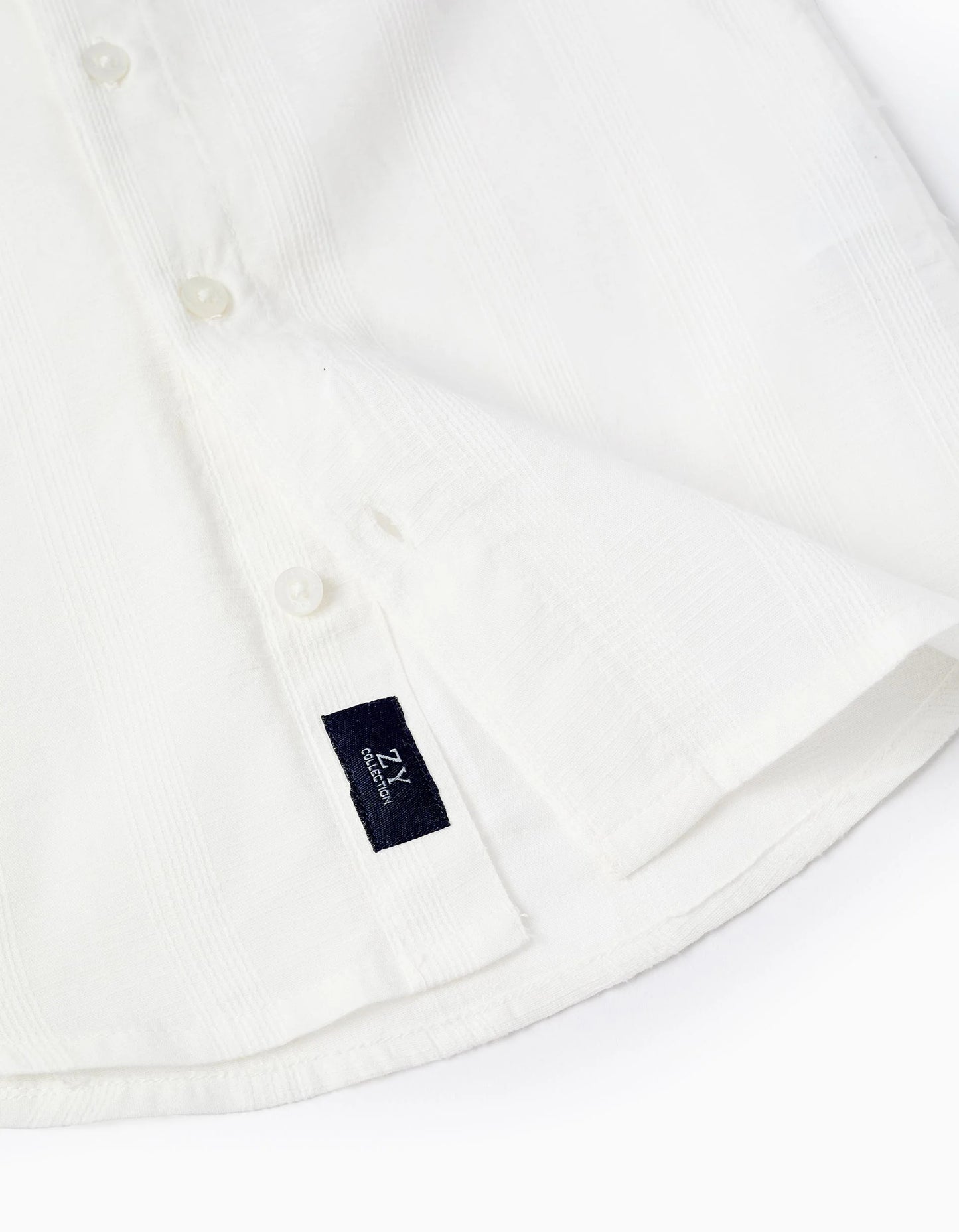 Textured Short Sleeve Shirt for Boys 'B&S', White