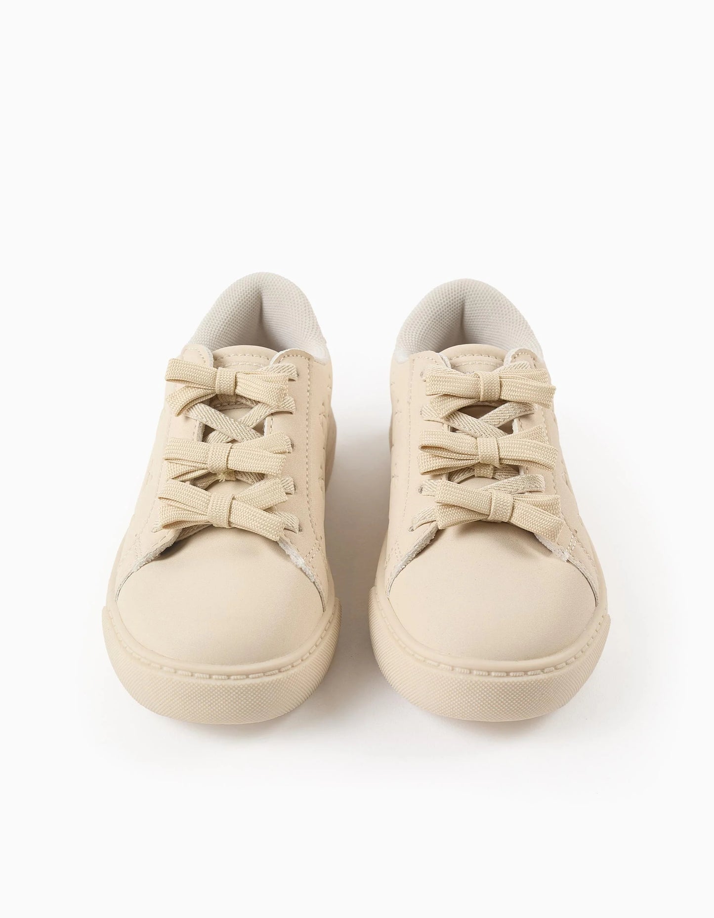 Textured Trainers with Bows for Girls, Beige
