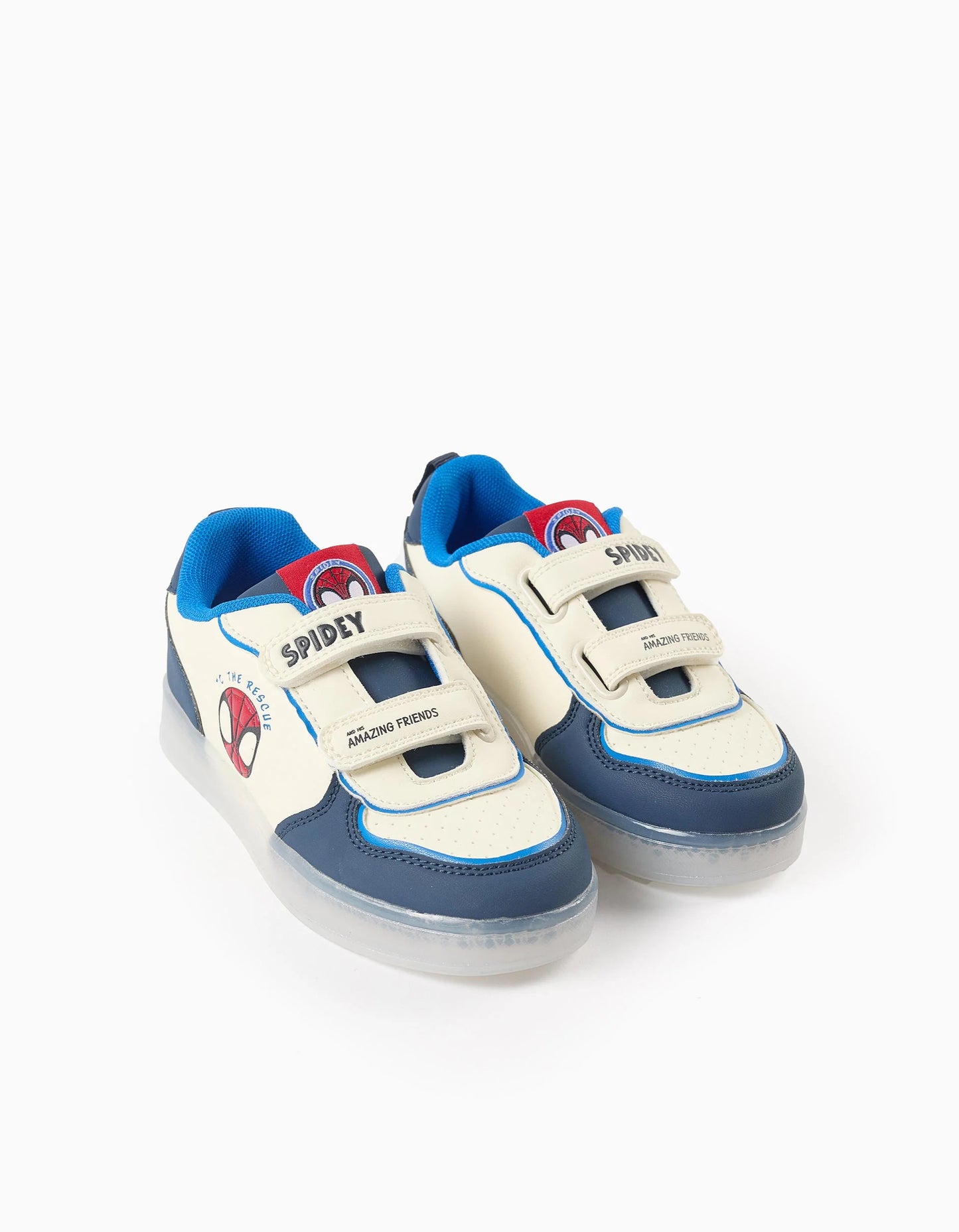 Light -Up Trainers for Boys 'Spider-Man', White/Blue