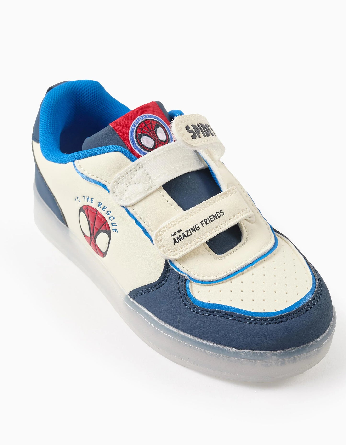 Light -Up Trainers for Boys 'Spider-Man', White/Blue