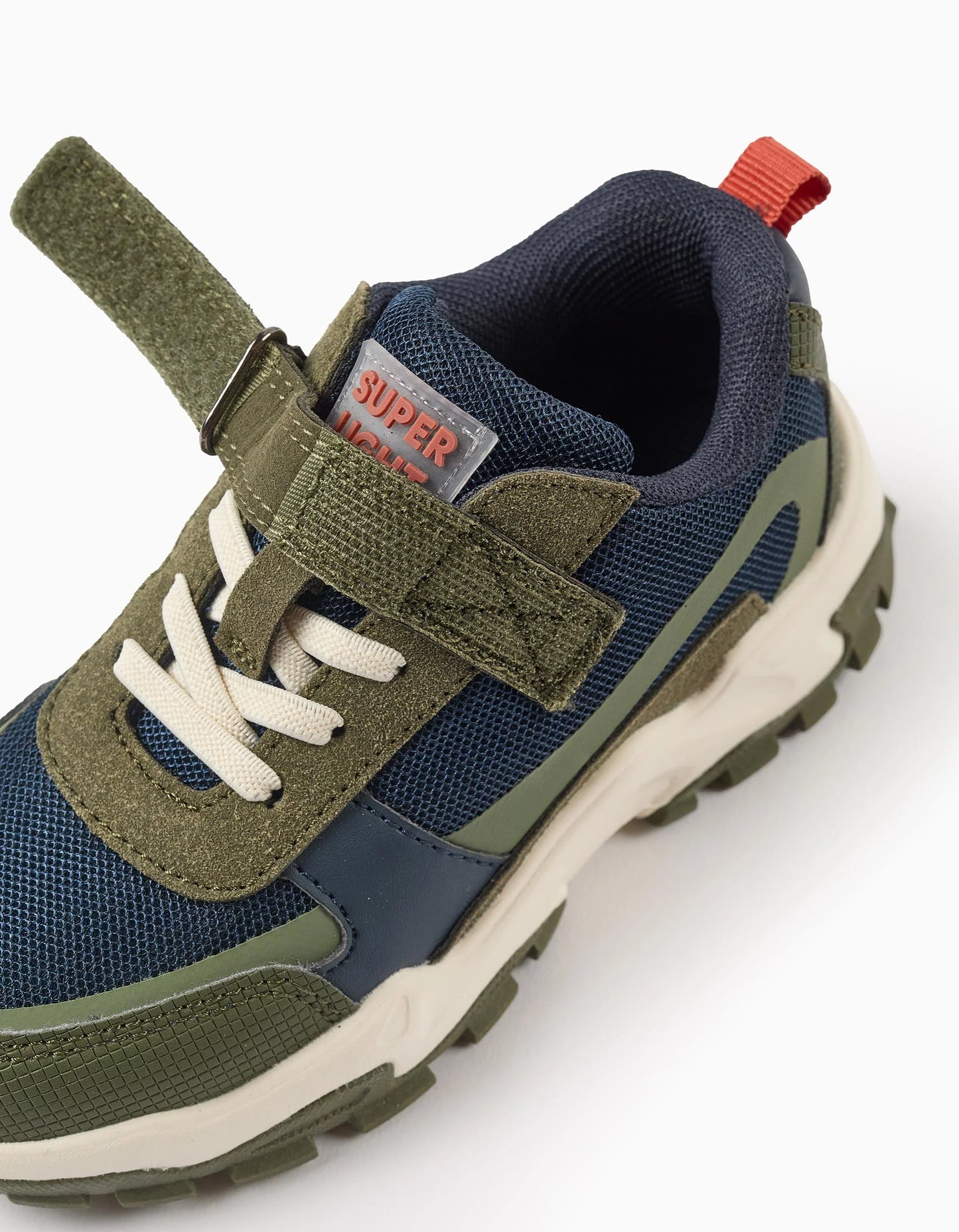 ZY Superlight Runner Combined Trainers for Boys, Green/Blue