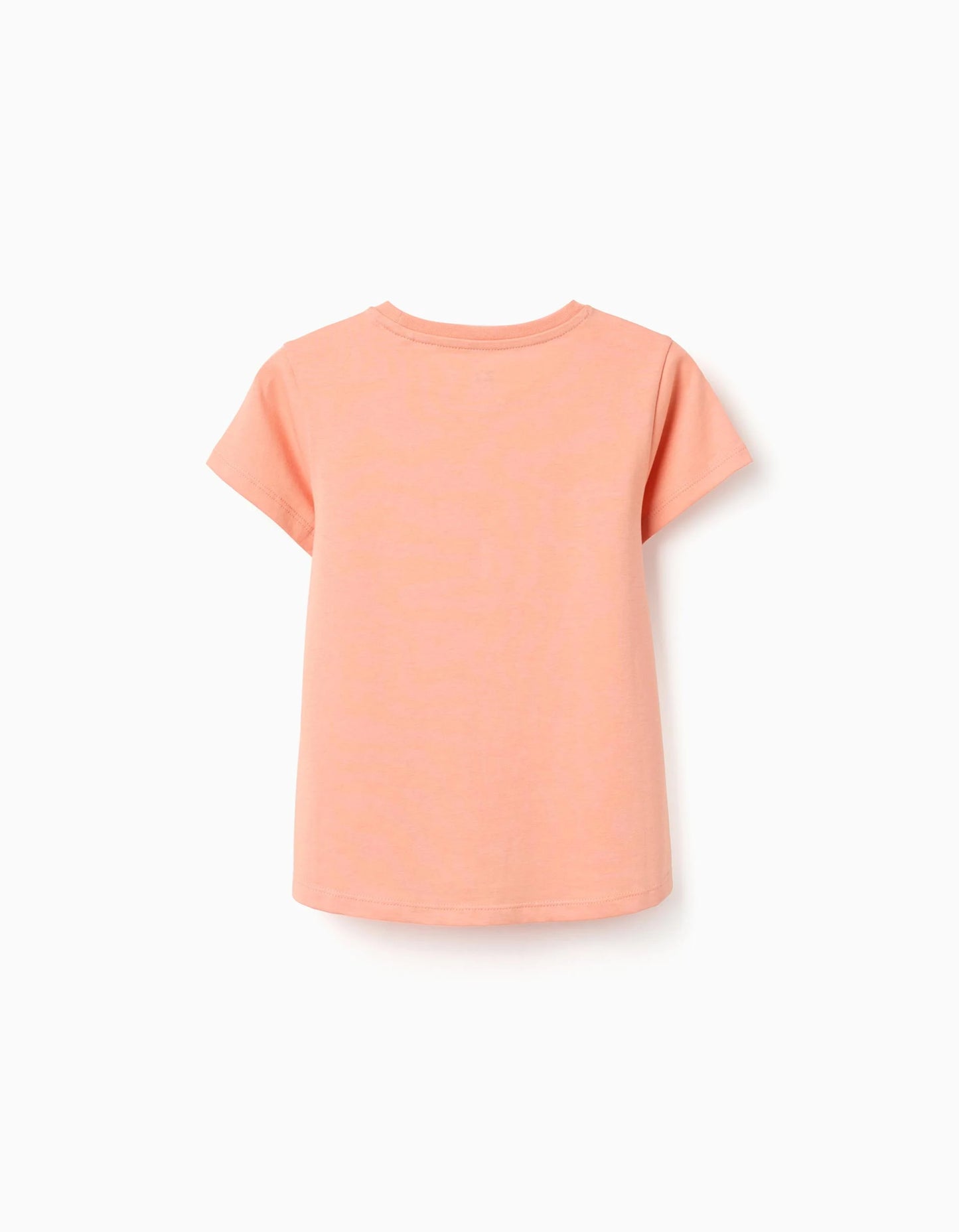 Cotton T-shirt with Stockholm Print for Girls, Light Orange