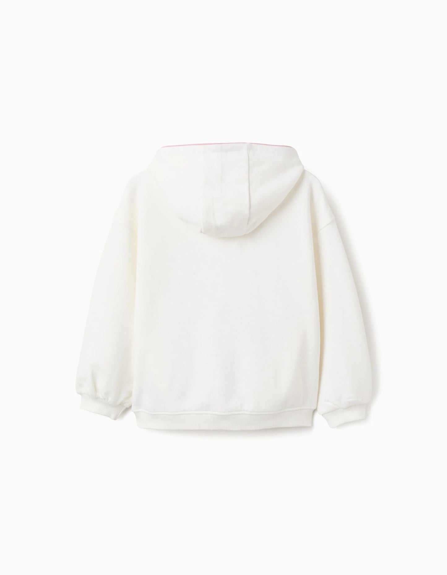 Cotton Hooded Sweatshirt for Girls 'Stitch', White