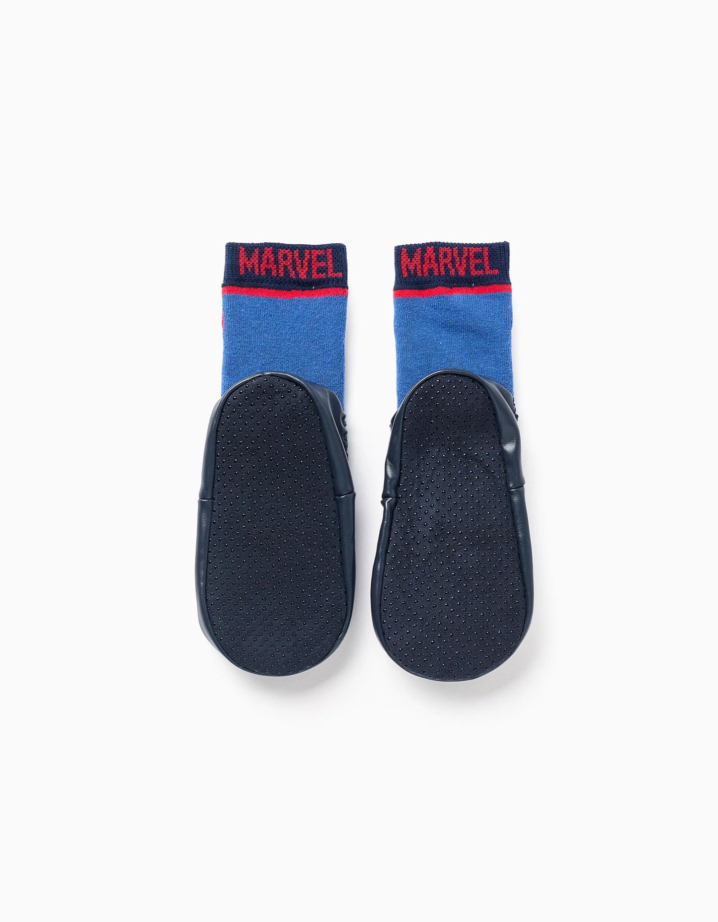 Socks-Slippers with Spider-Man Motif for Boys, Blue/Red