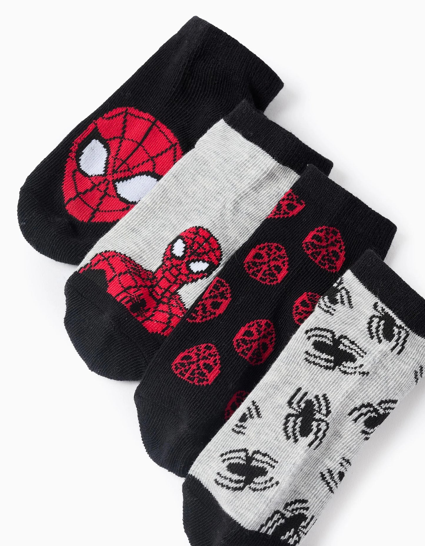 Pack of 4 Pairs of Spider-Man Ankle Socks for Boys, Multicolour