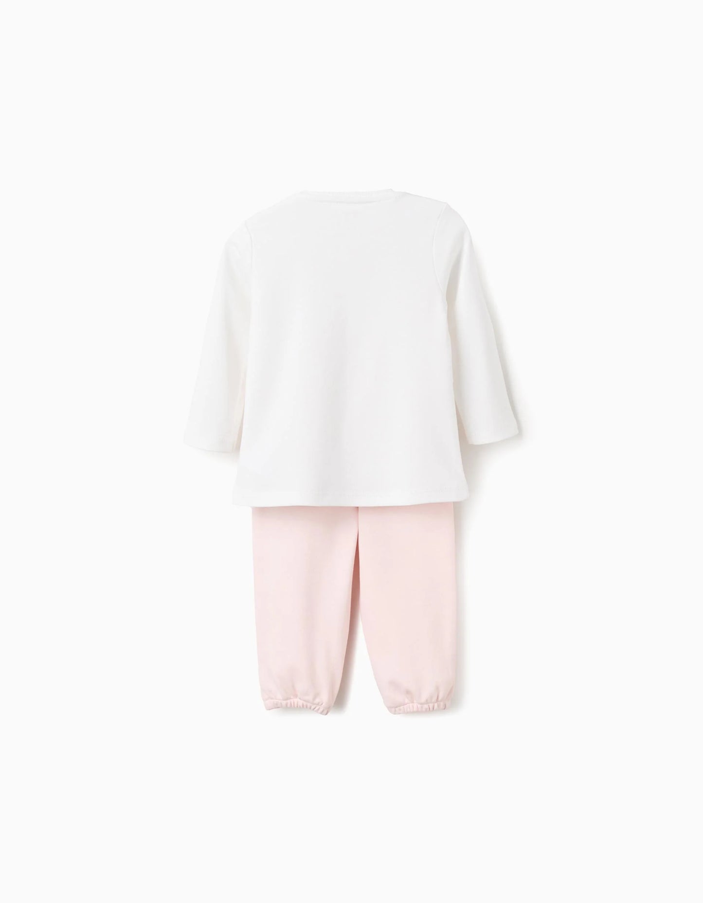 Cotton Pyjamas for Baby Girls 'Family Love', White/Pink