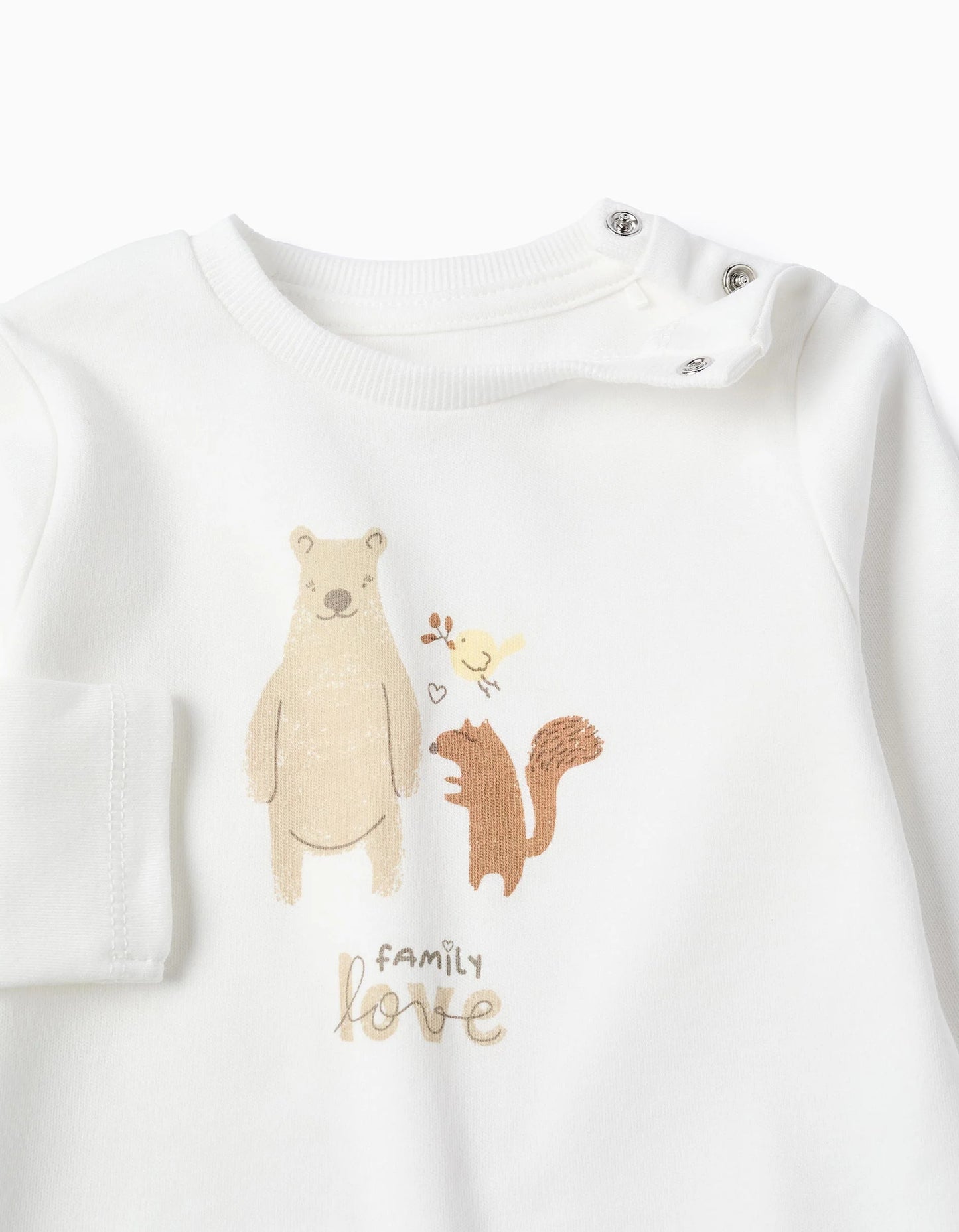 Cotton Pyjamas for Baby Girls 'Family Love', White/Pink