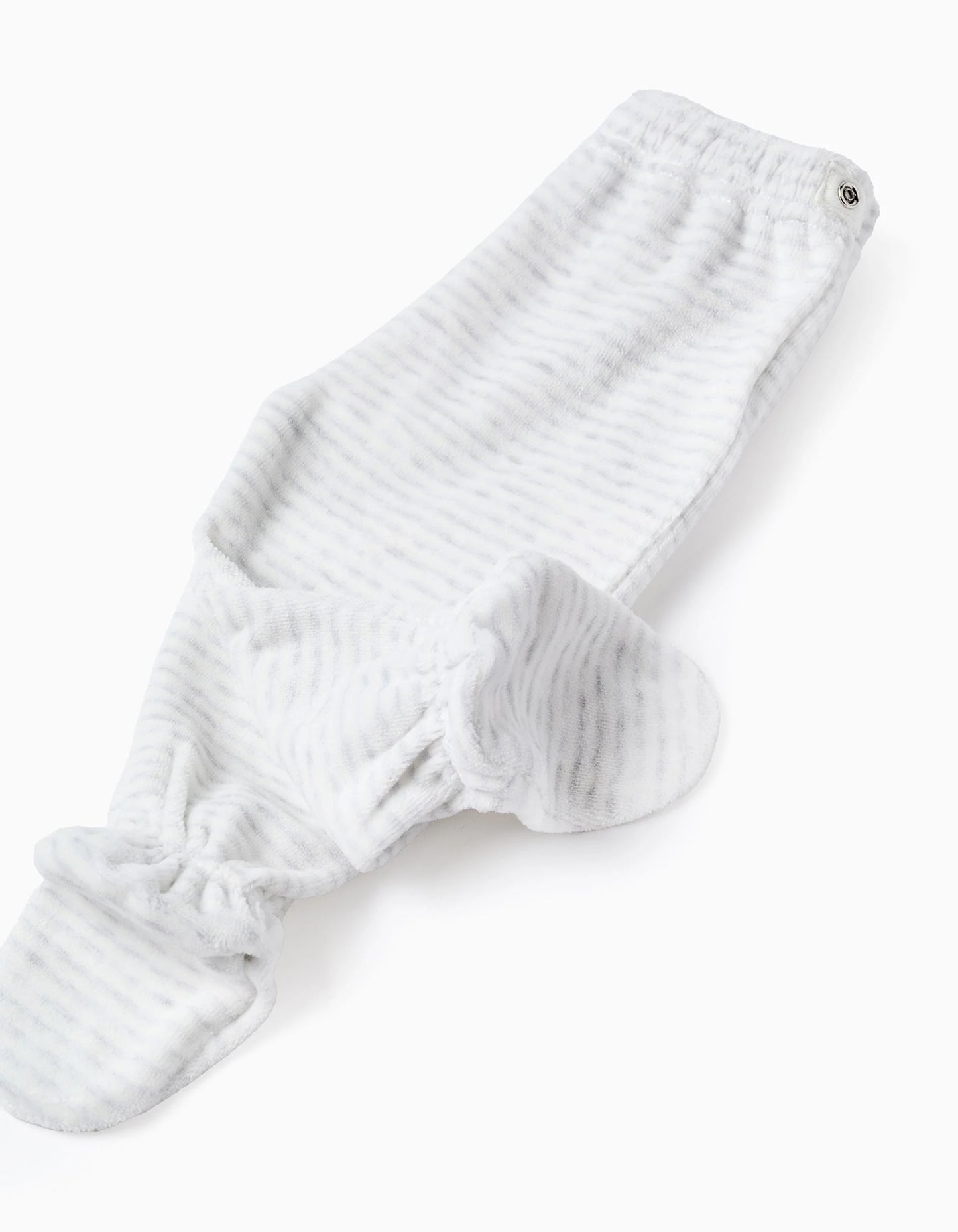 Velour Sweatshirt + Trousers for Newborns 'Cloud', White/Grey