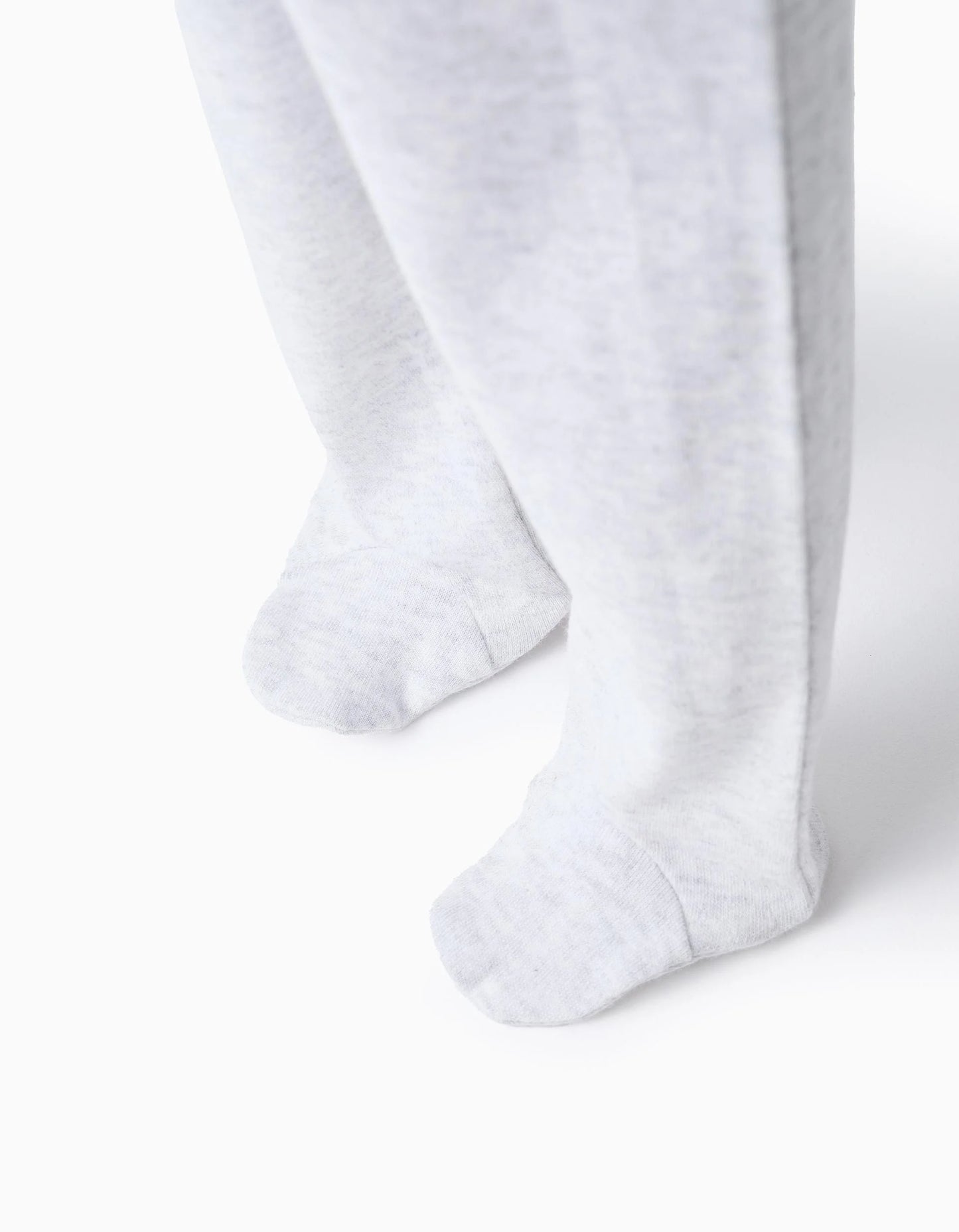 Pack of 4 Extra Comfy Footed Trousers for Babies, White/Grey