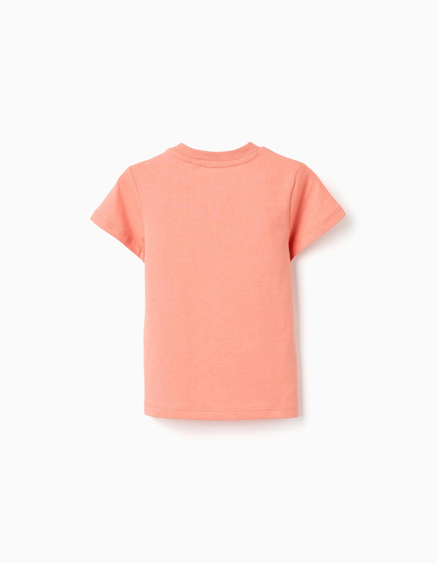 Cotton T-shirt with 'Animals' Print for Baby Boy, Orange