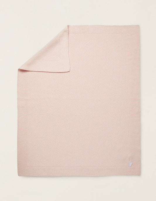 Knitted Blanket Plain 75X90Cm Zy Baby Pink