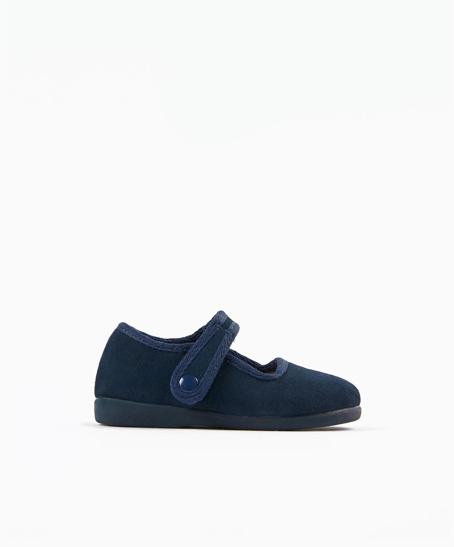 Leather Ballerina Shoes for Baby Girls, Dark Blue