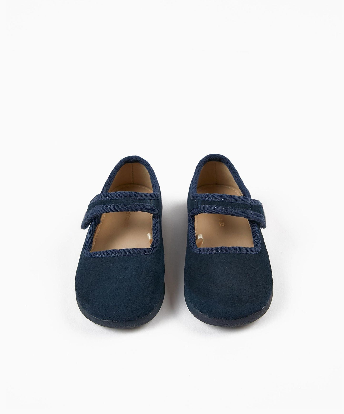 Leather Ballerina Shoes for Baby Girls, Dark Blue