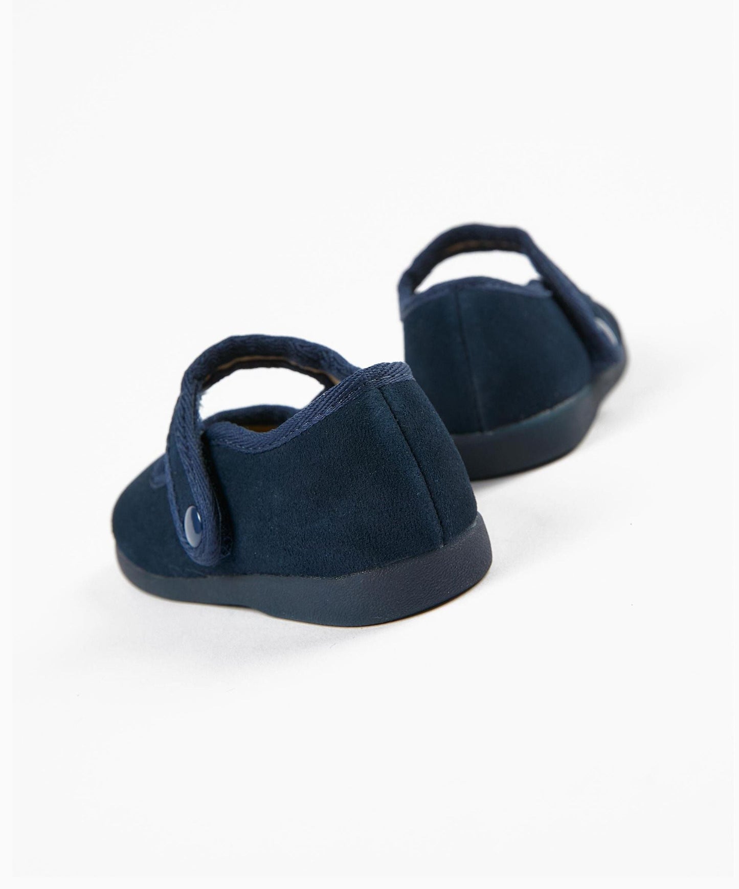 Leather Ballerina Shoes for Baby Girls, Dark Blue