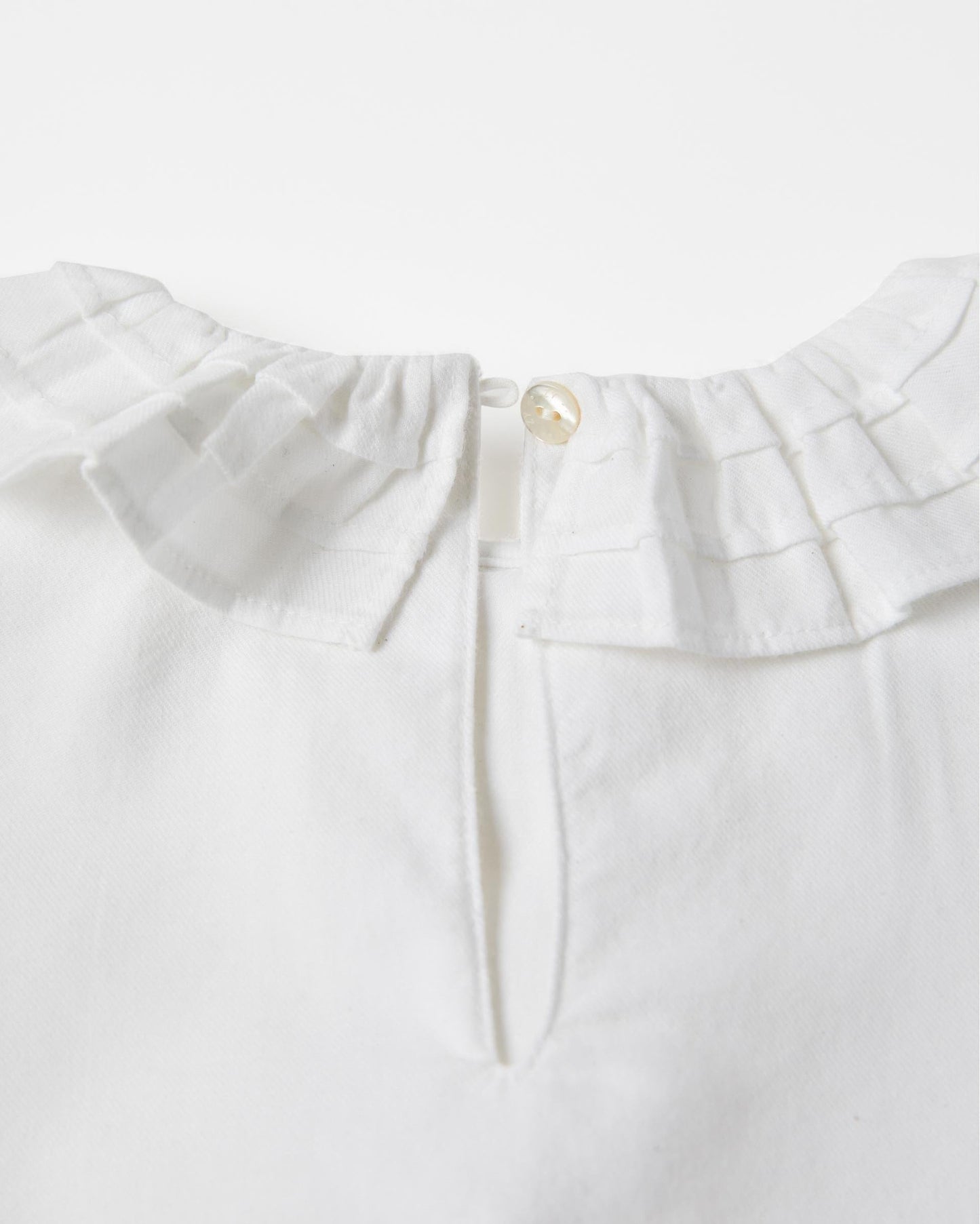 Cotton Twill Blouse for Girls, White