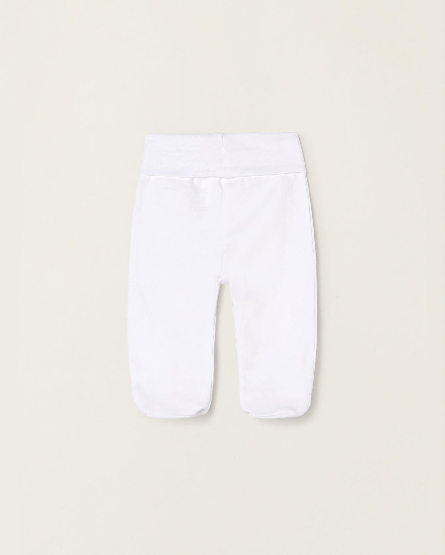 Pack of 4 Cotton Trousers with Feet for Newborns and Babies 'Extra Comfy', White