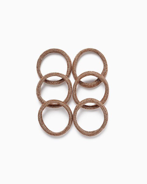 6-Pack Hair Bobbles for Babies and Girls, Brown/Gold