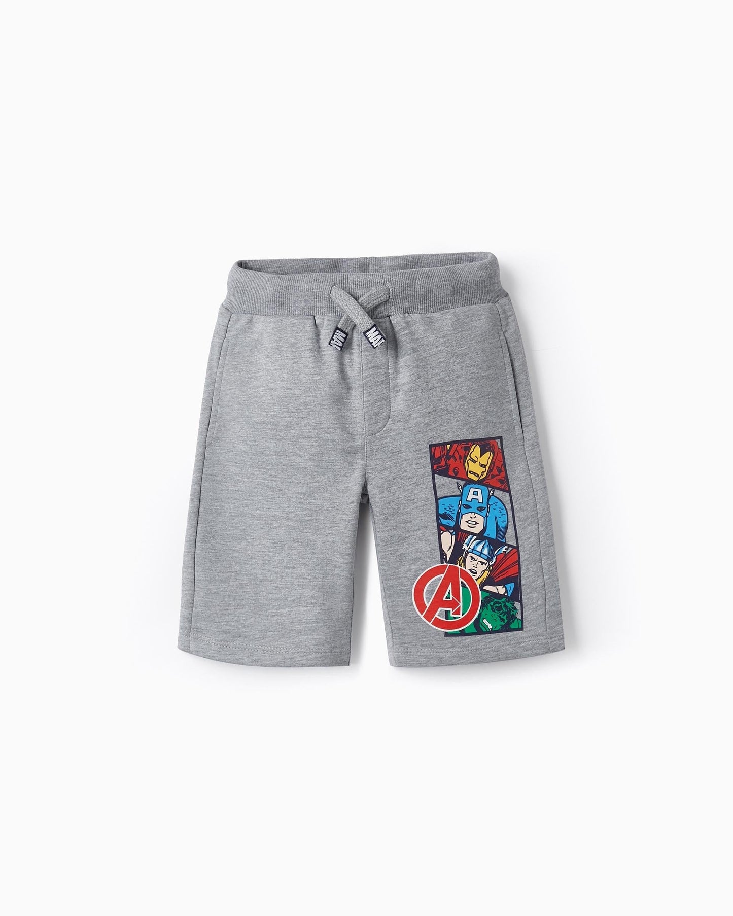 Cotton Sports Shorts for Boys 'The Avengers - Marvel', Grey