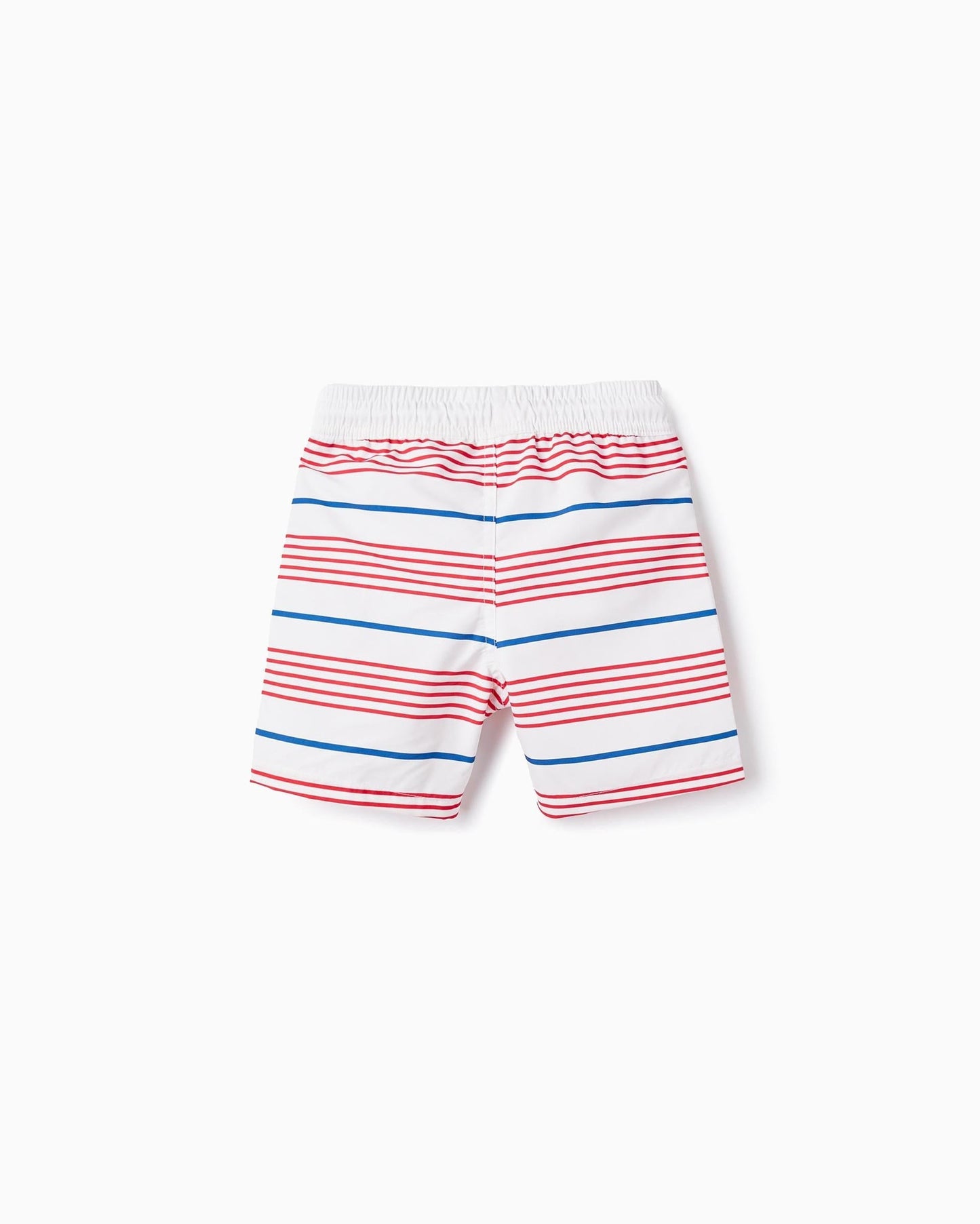 Swim Shorts with Stripes for Boys, White