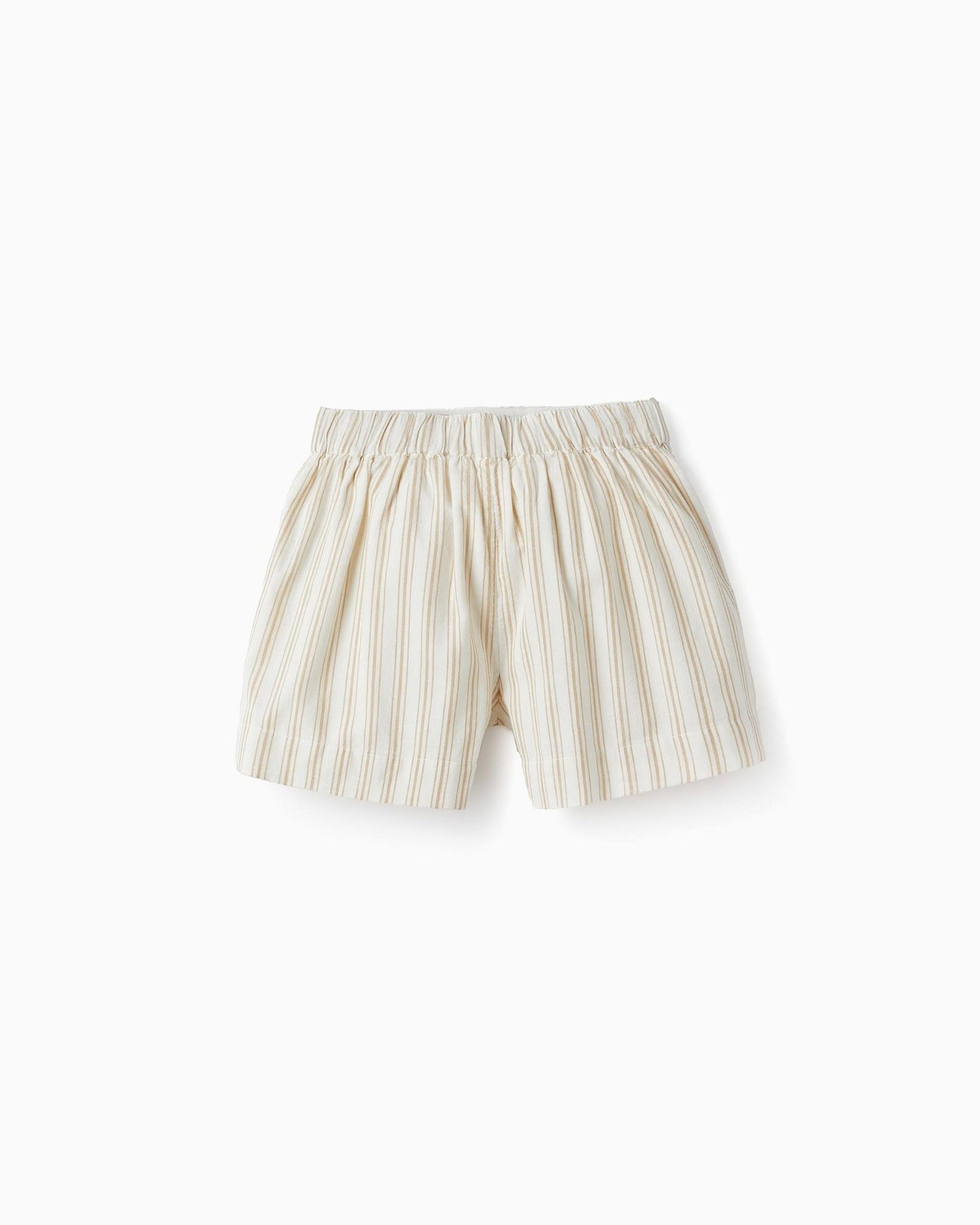 Cotton Shorts with Bow for Girls, White/Beige