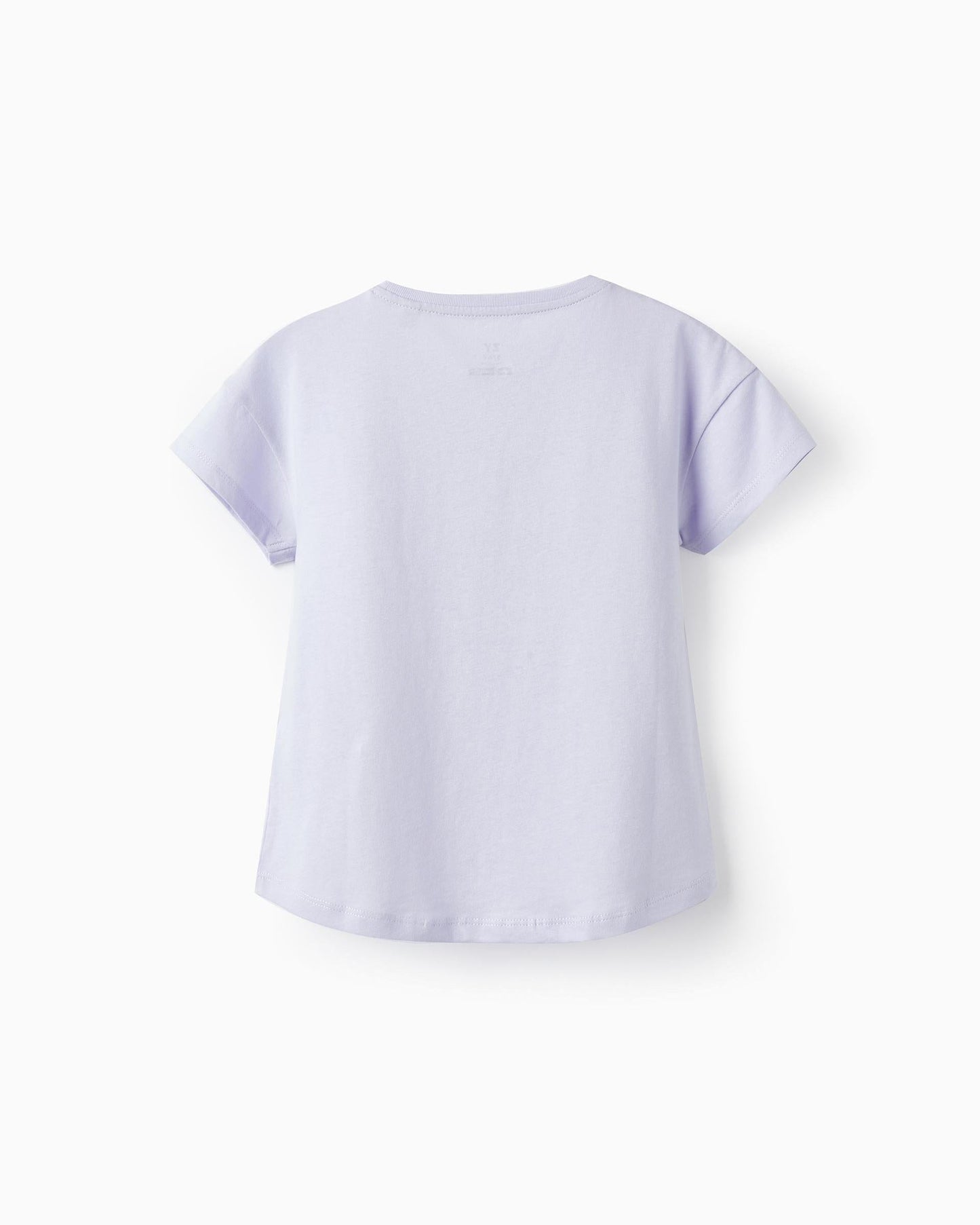 Cotton T-Shirt with Glitter for Girls 'Smile Everyday', Lilac