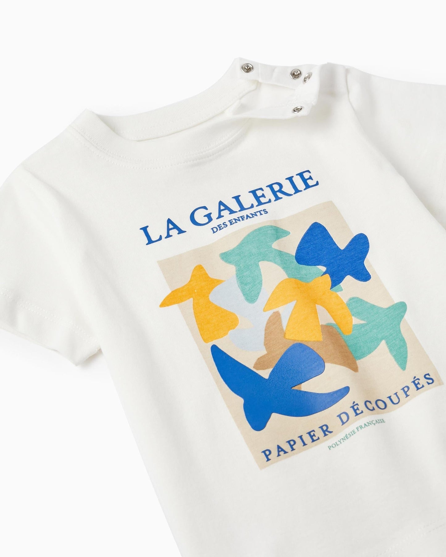 Short Sleeve T-Shirt in Cotton for Baby Boys 'La Galerie', White