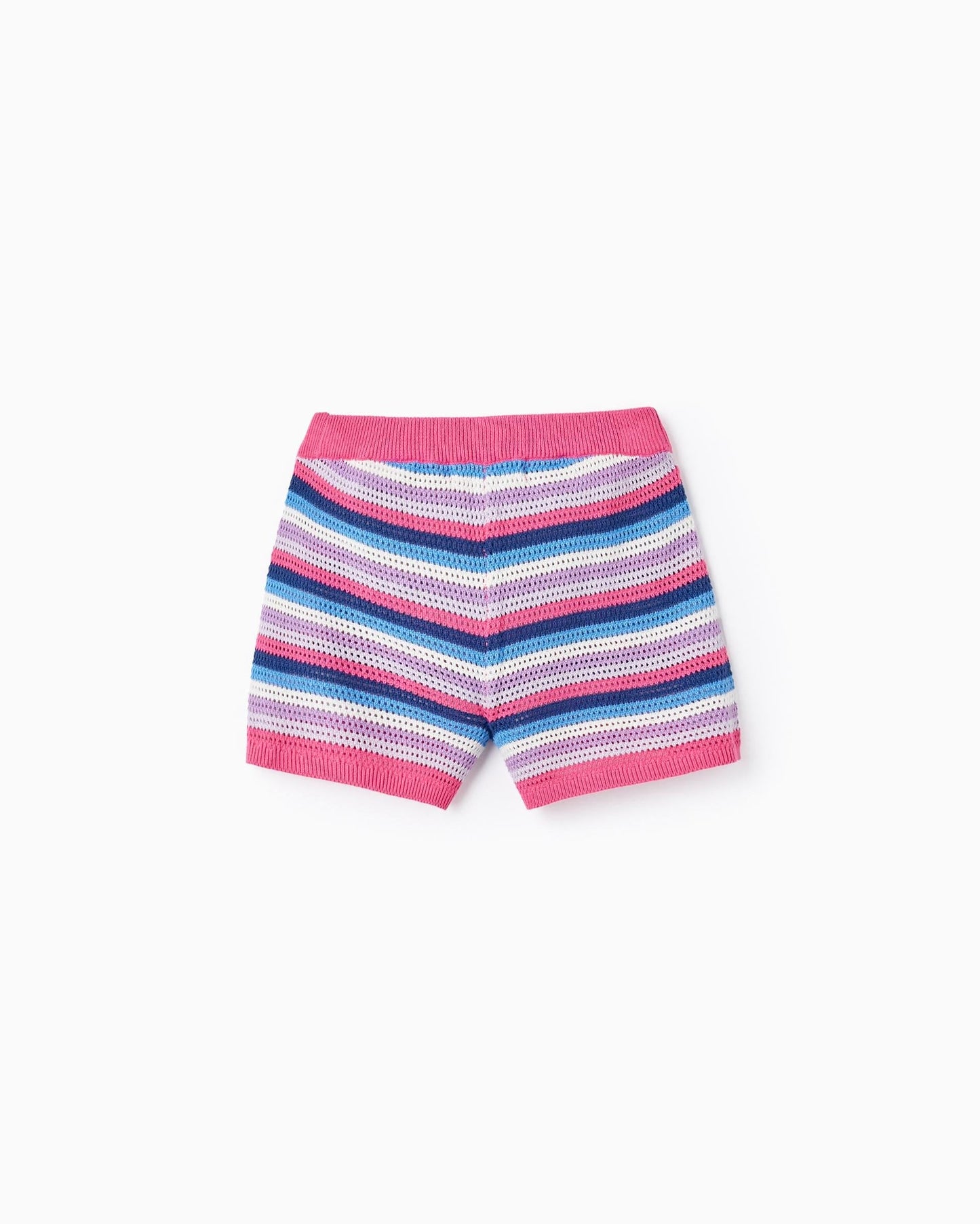 Striped Knit Shorts for Girls, Multicolour