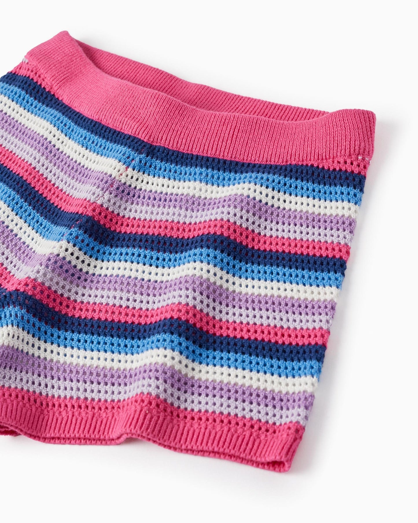 Striped Knit Shorts for Girls, Multicolour