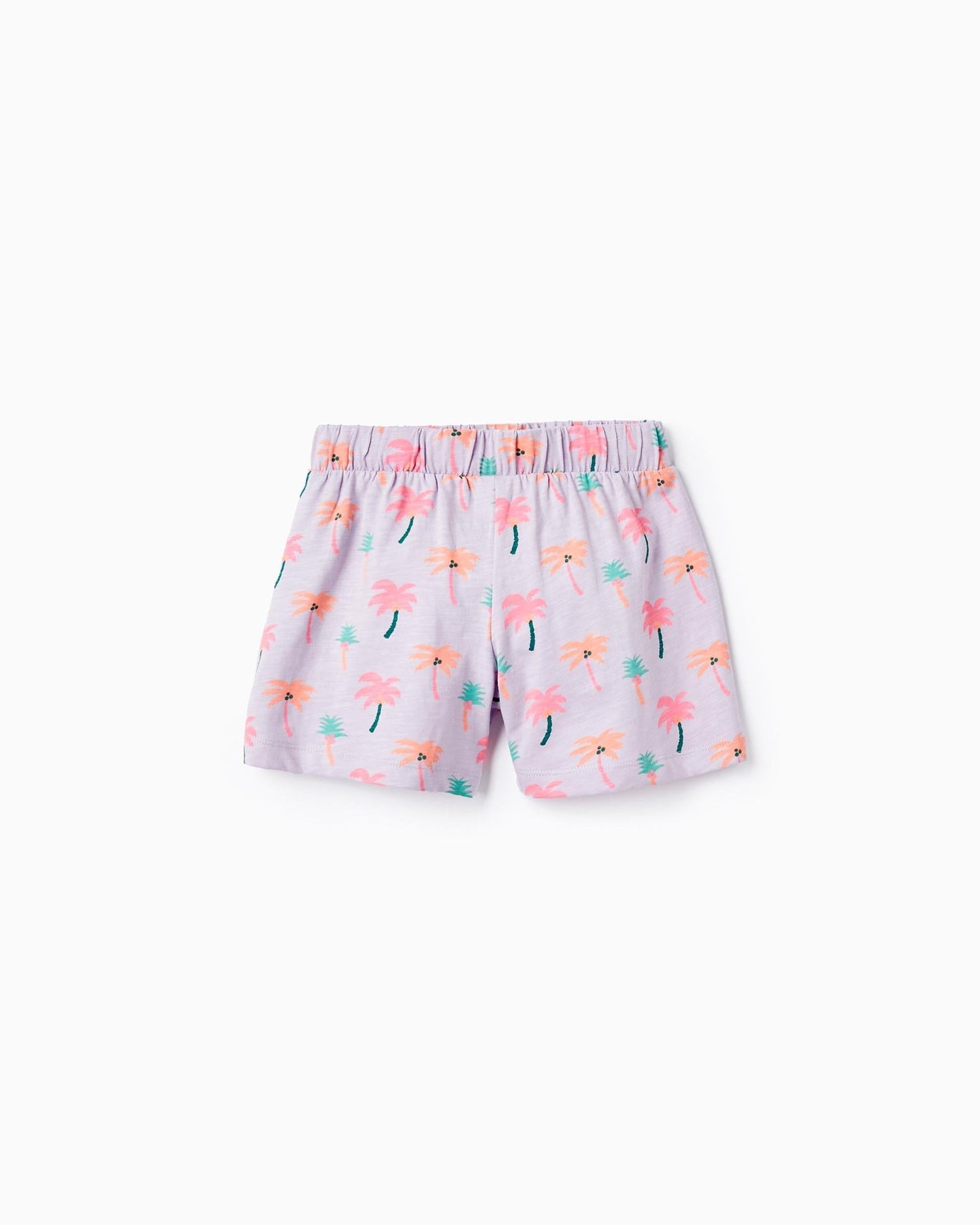 Cotton Jersey Shorts for Girls 'Palm Trees', Lilac