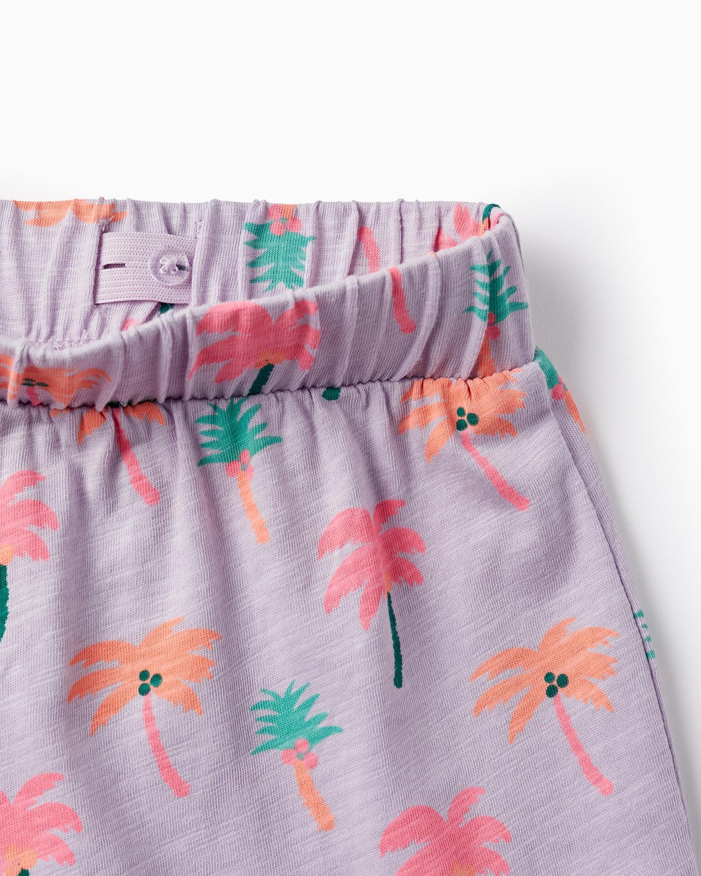 Cotton Jersey Shorts for Girls 'Palm Trees', Lilac