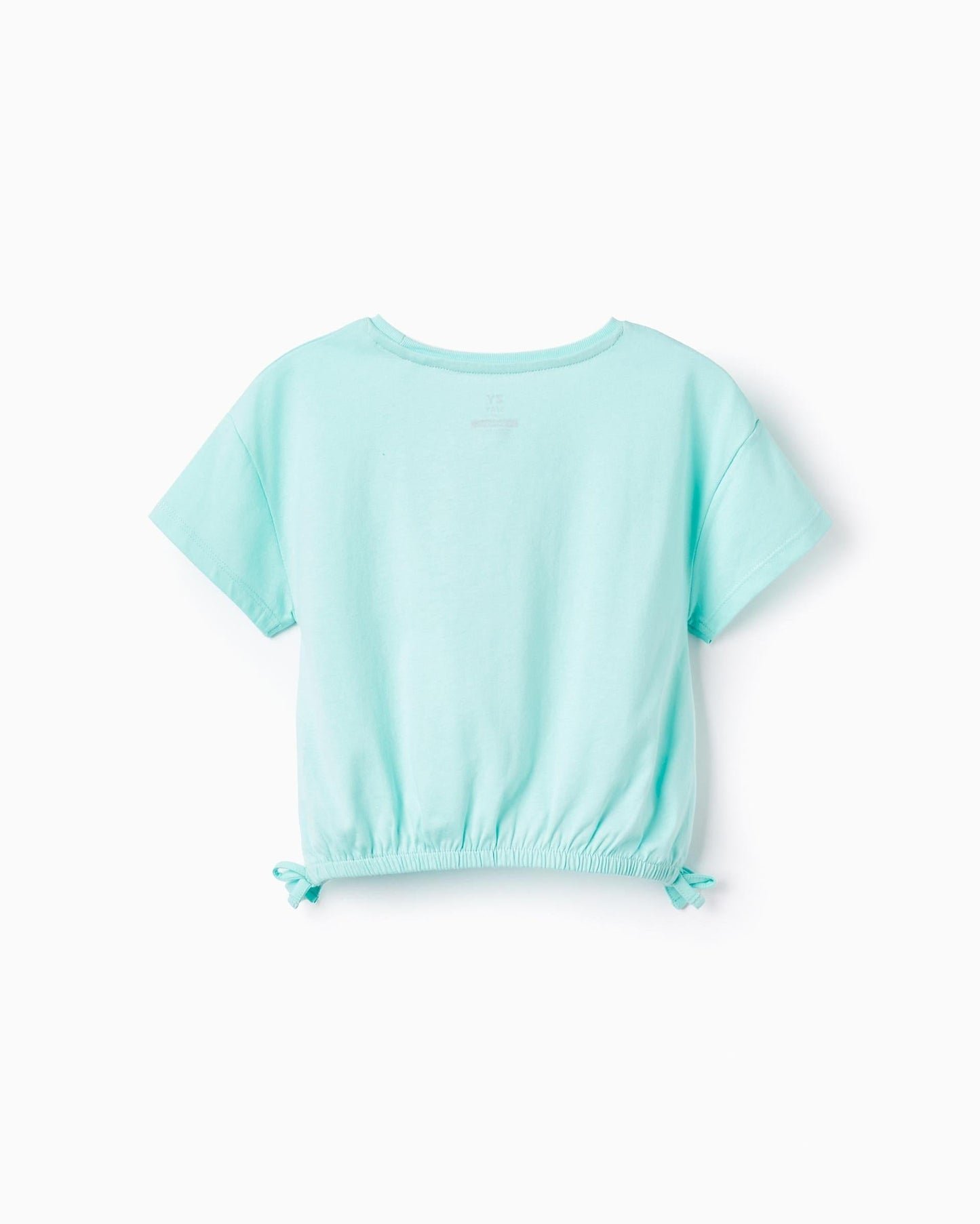 Short Cotton T-shirt for Girls 'Palm Valley', Aqua Green