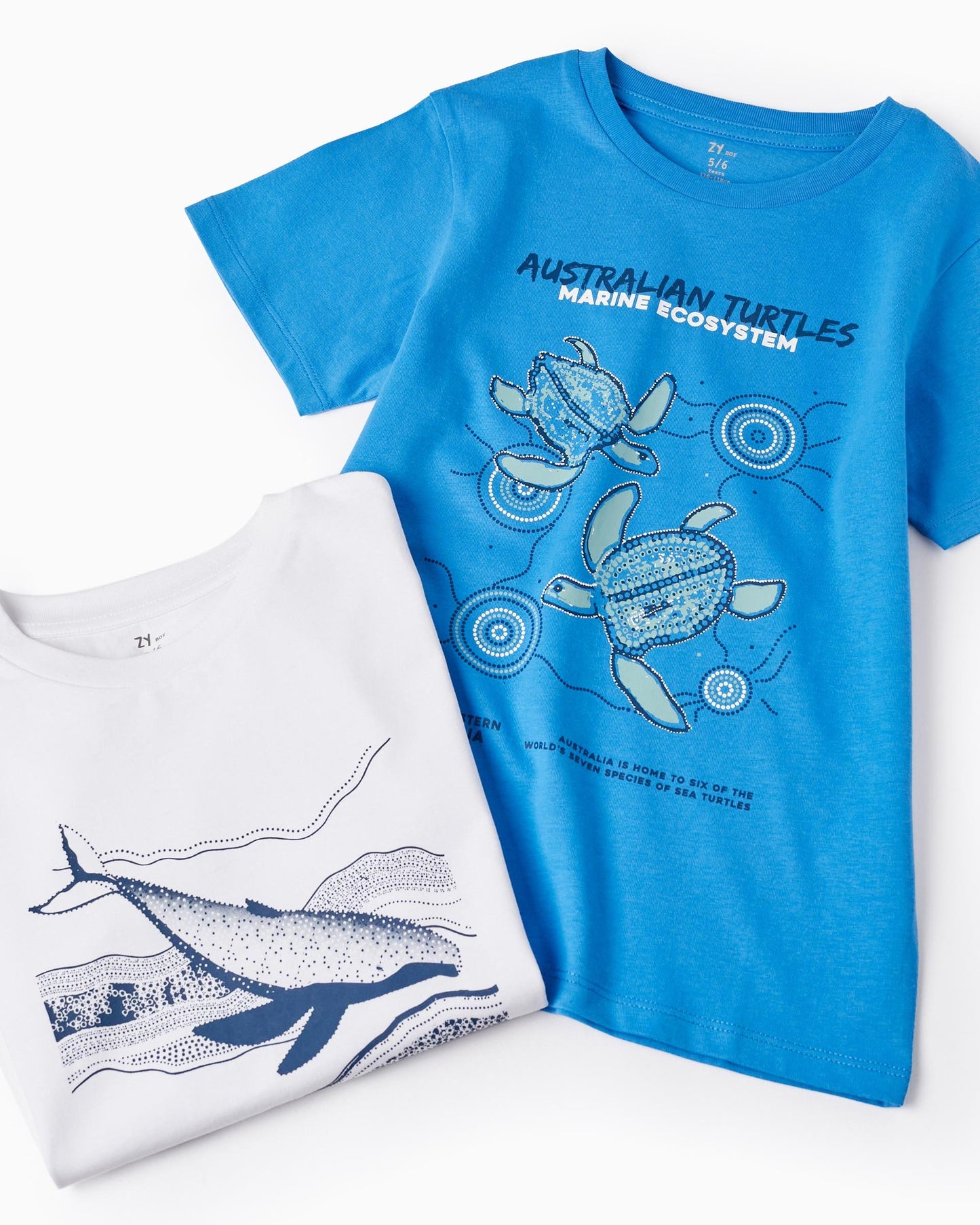 2 Cotton T-shirts for Boys 'Australia', White/Blue