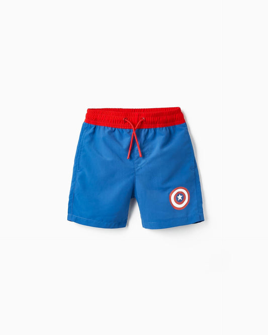 Swim Shorts for Boys 'Marvel - Captain America', Blue/Red