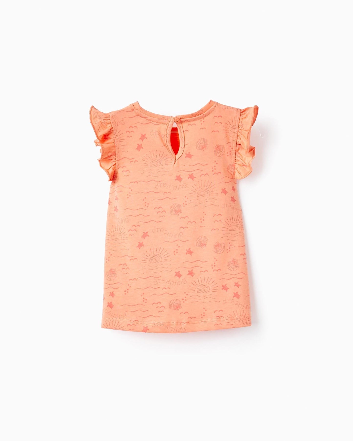 Pack of 2 Cotton Sleeveless T-shirts for Baby Girls 'Sun', Coral