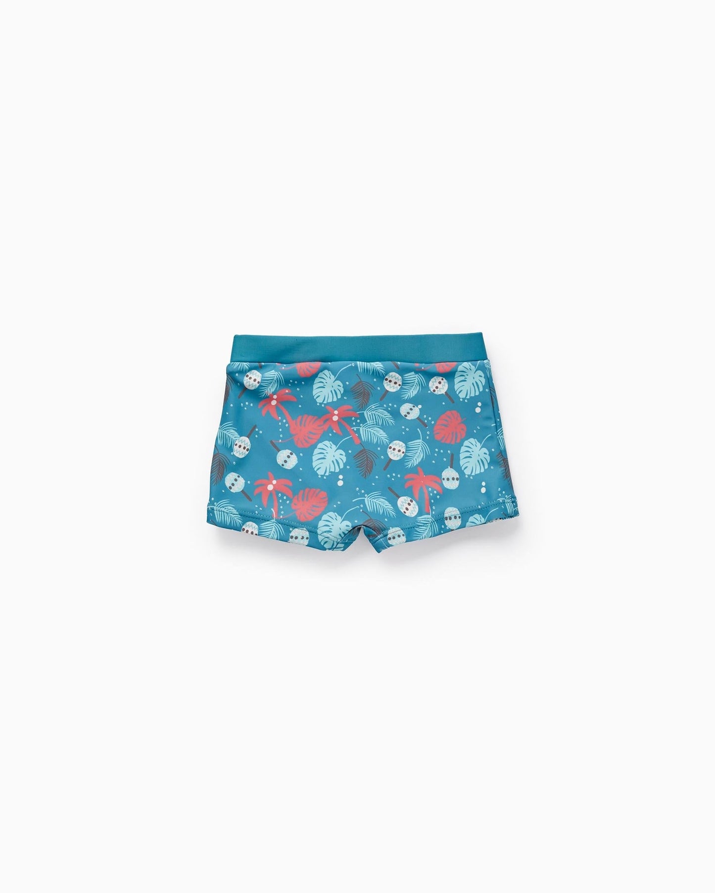 UPF80 Swim Shorts for Baby Boys 'Tropical', Aqua Green