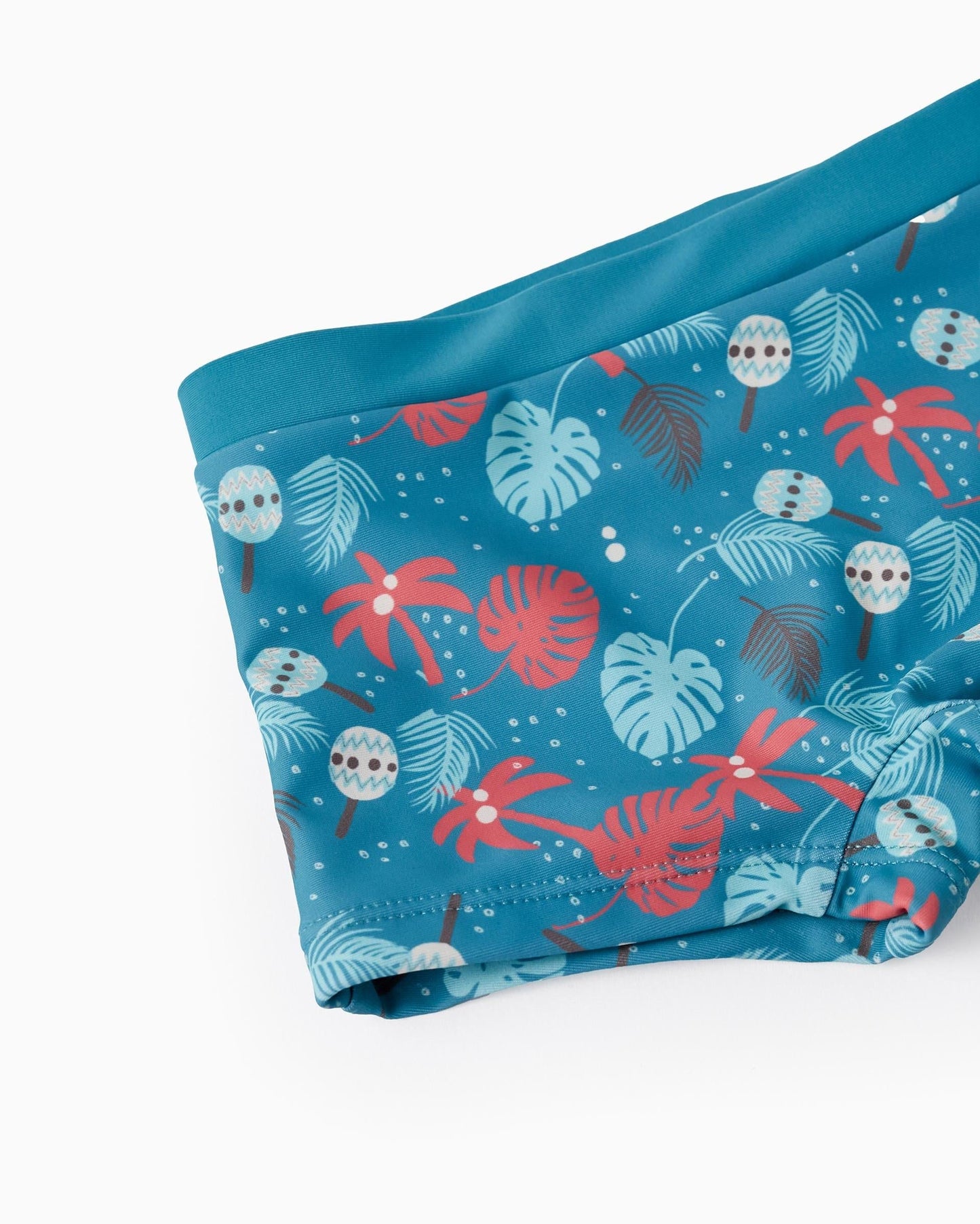 UPF80 Swim Shorts for Baby Boys 'Tropical', Aqua Green