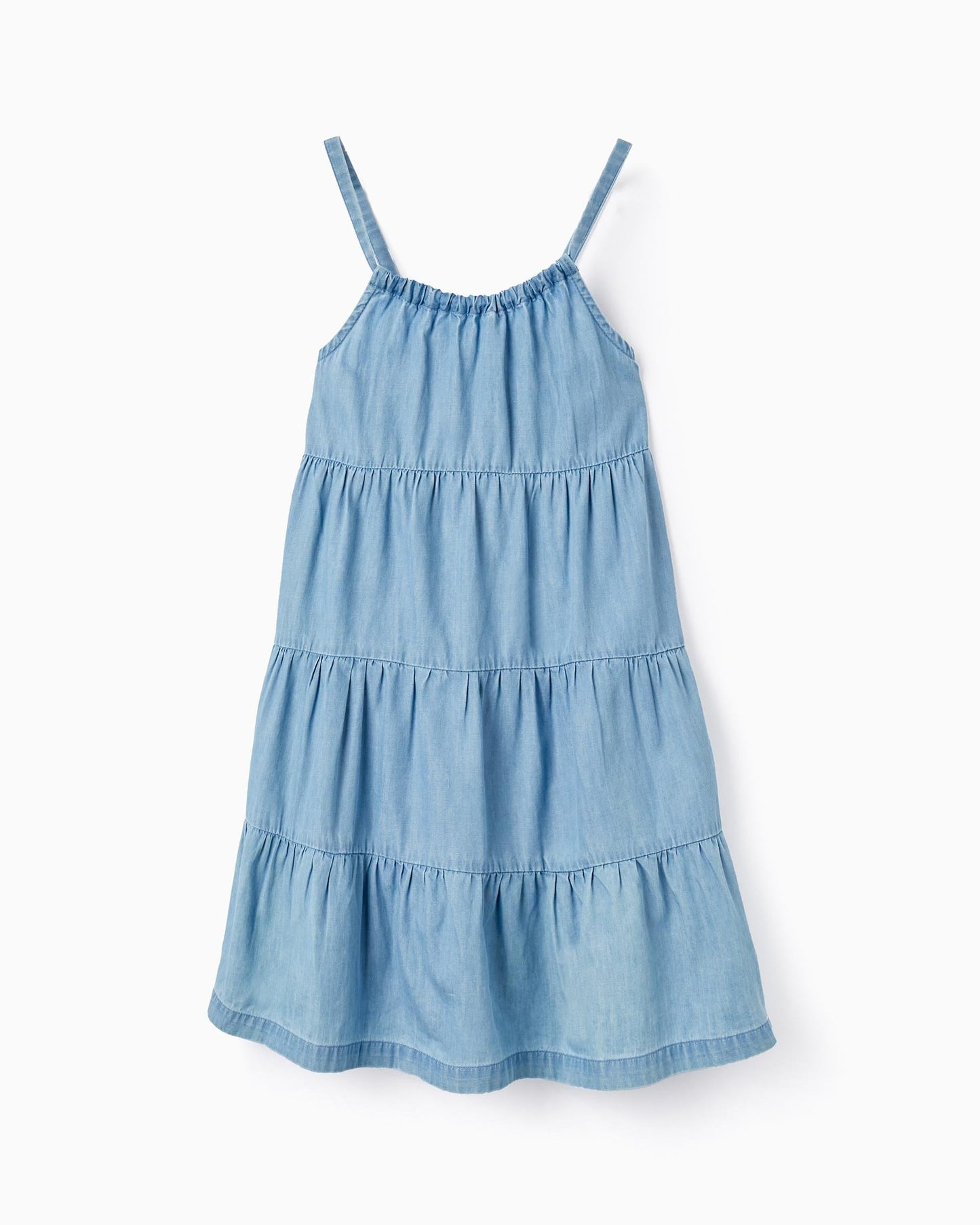 Denim Cotton Dress for Girls, Blue