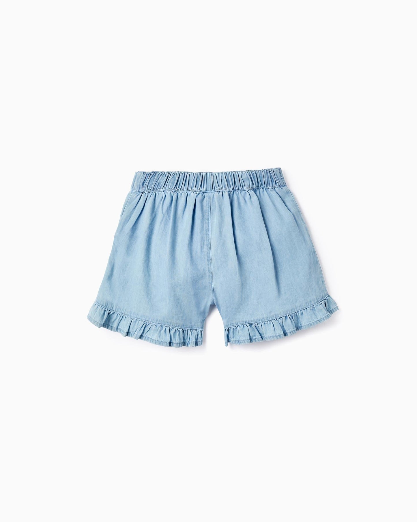 Denim Shorts with Ruffles for Girls, Blue