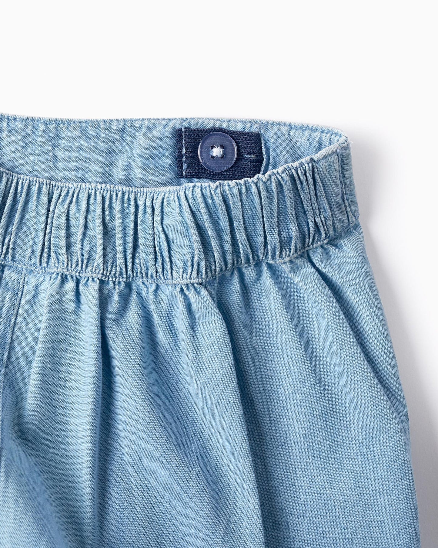 Denim Shorts with Ruffles for Girls, Blue