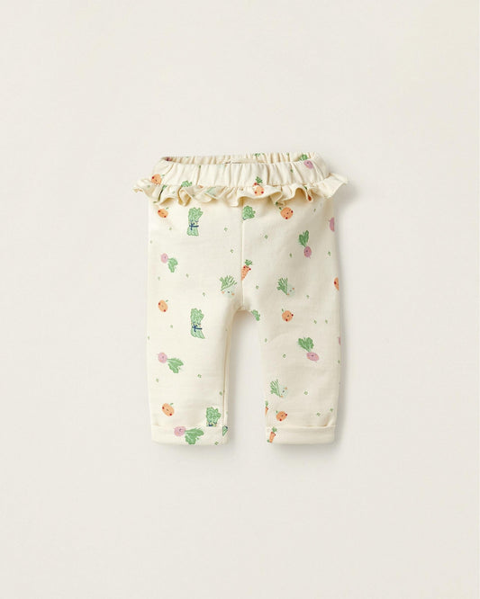 Trousers for Newborn Girls 'Legumes and Vegetables', Beige