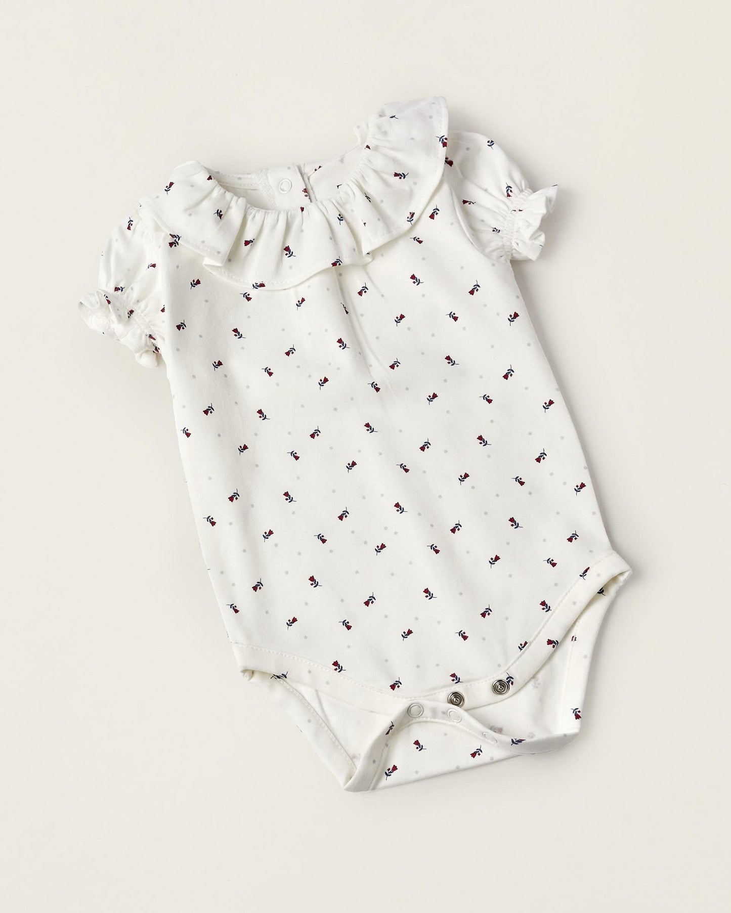 Newborn Girls' Bodysuit + Jumpsuit, White/Light Blue