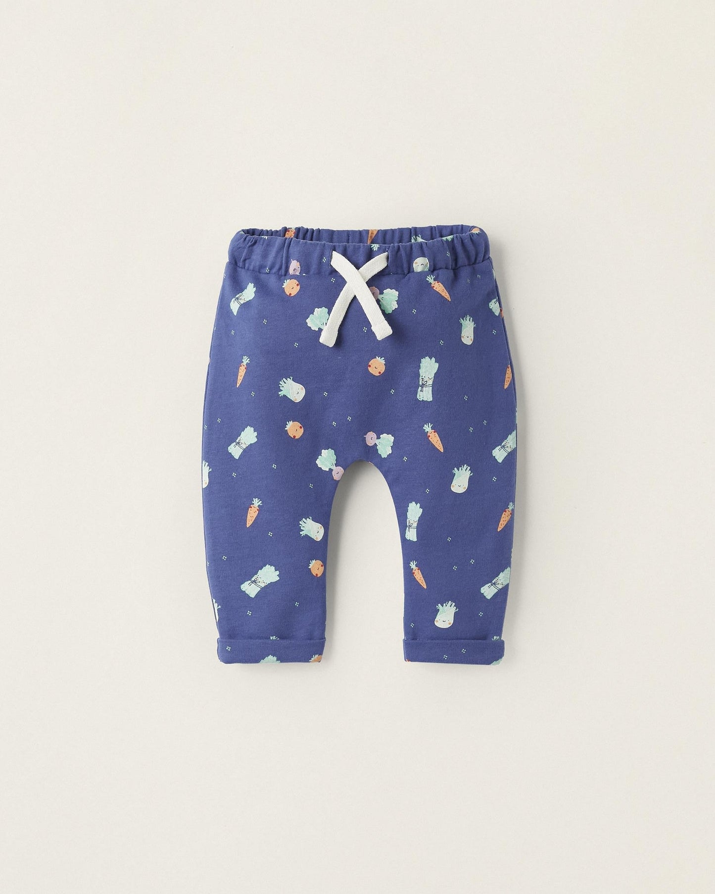 Vegetable Pattern Trousers for Newborn Boys, Blue